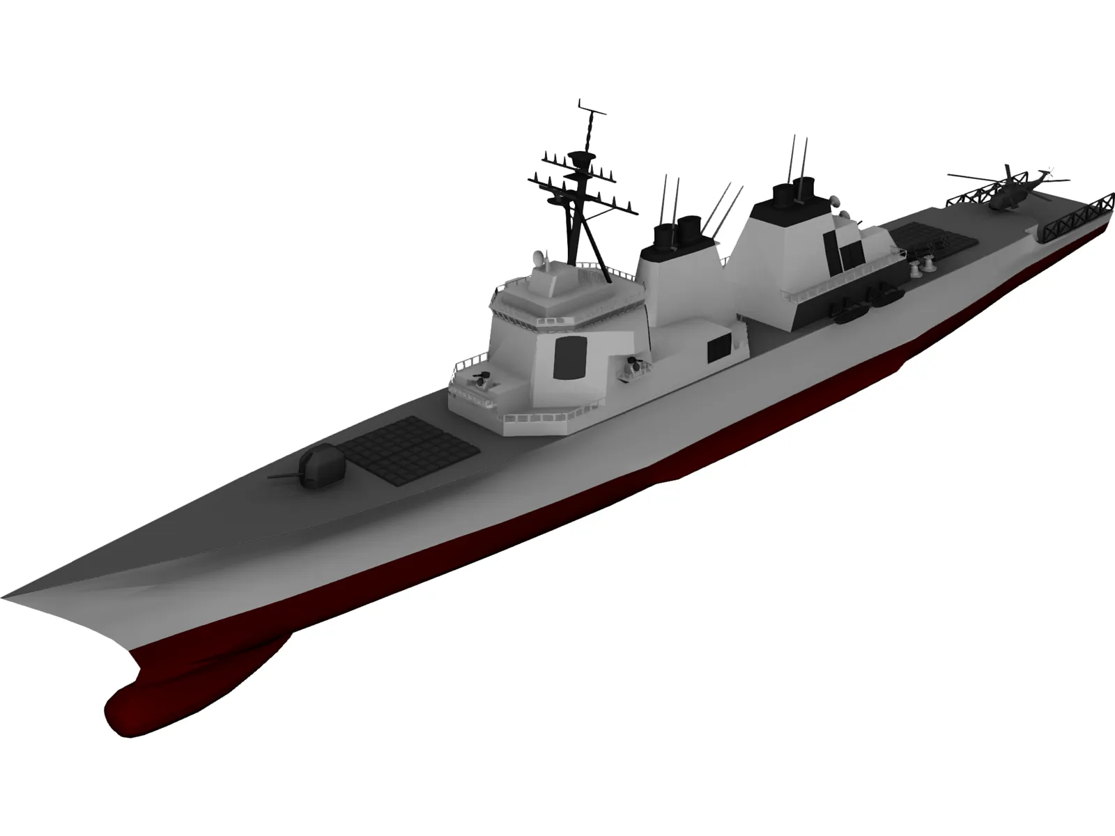 DDG-51 Arleigh Burke Class Destroyer 3D Model main preview