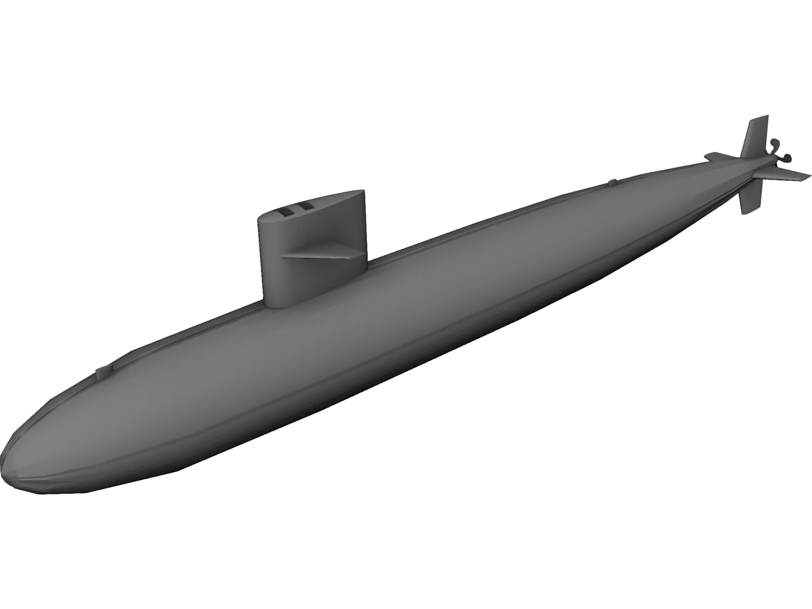 Sturgeon Submarine 3D Model main preview