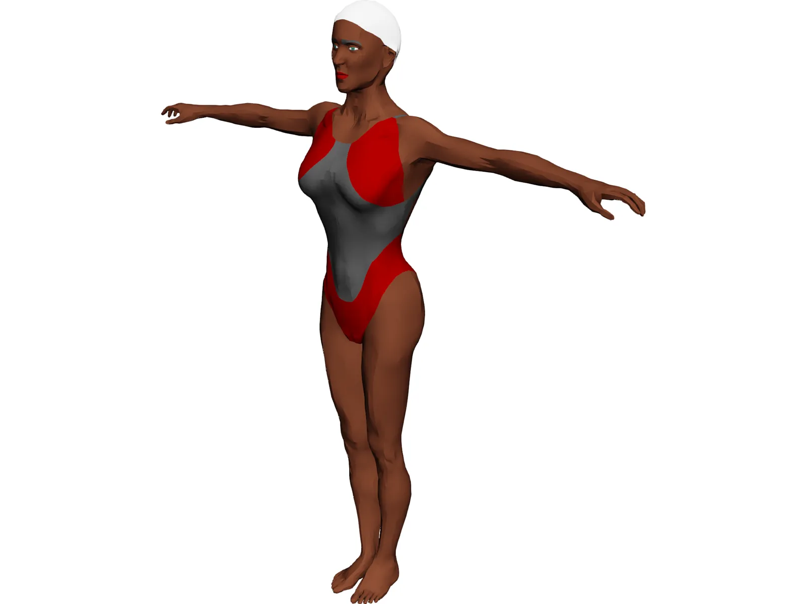 Swimmer Female 3D Model main preview