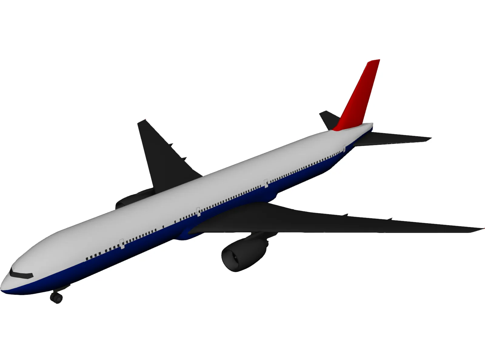Boeing 777-300 3D Model main preview