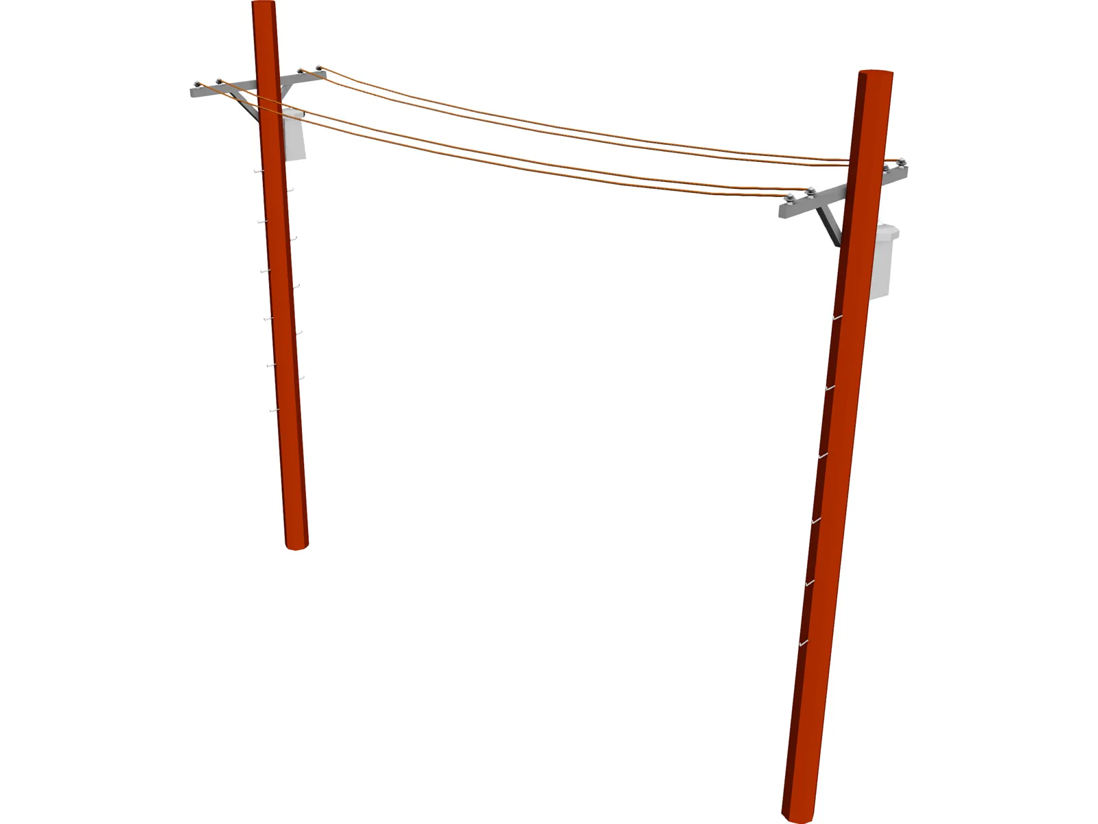 Telephone Pole 3D Model main preview