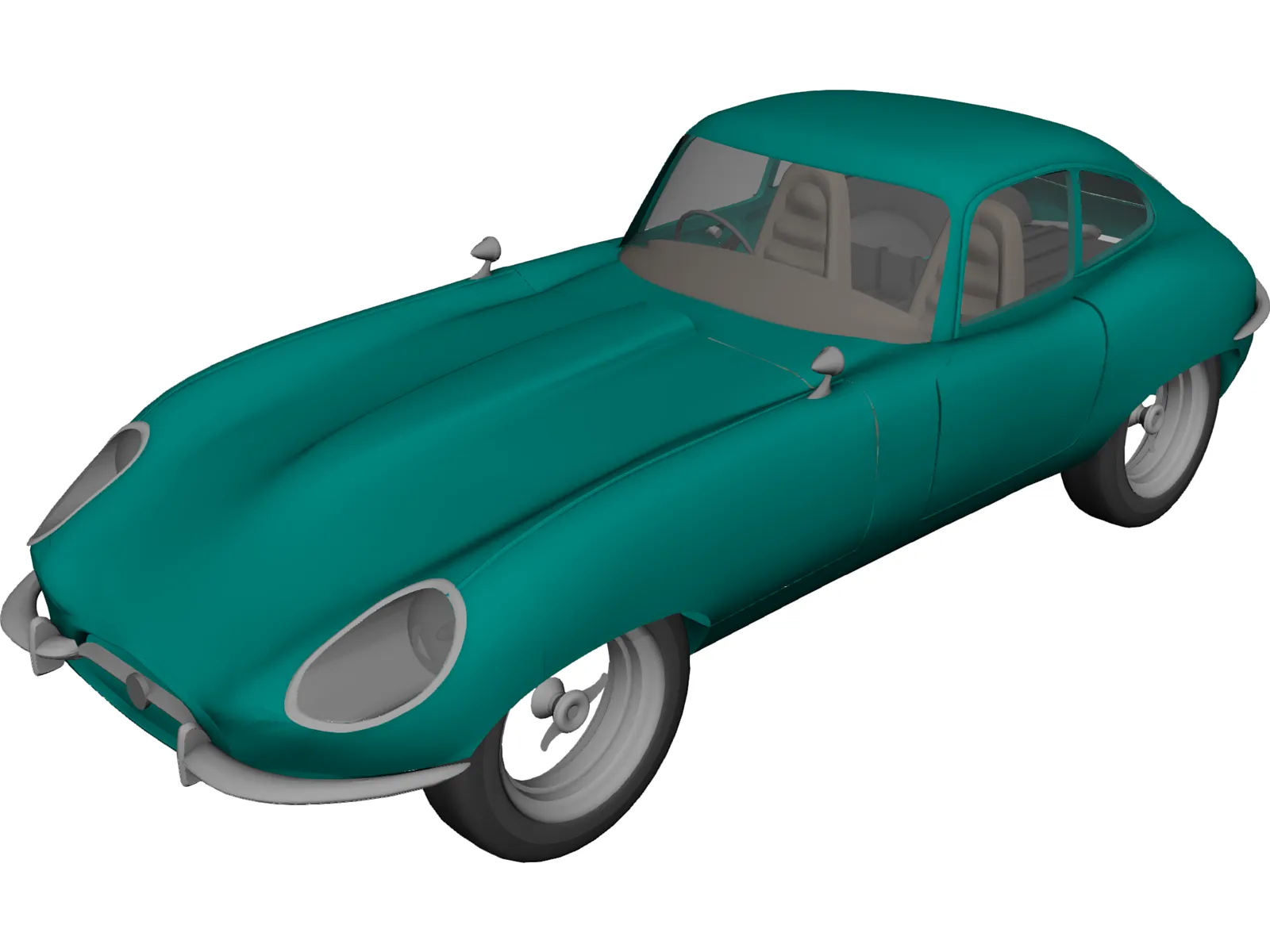 Jaguar Coupe E-type (1961) 3D Model main preview