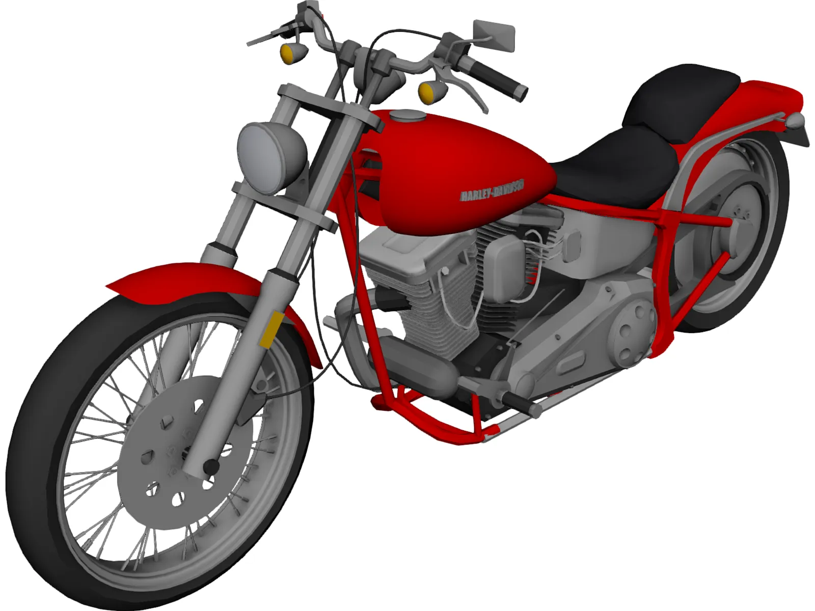 Harley-Davidson Softtail 3D Model main preview