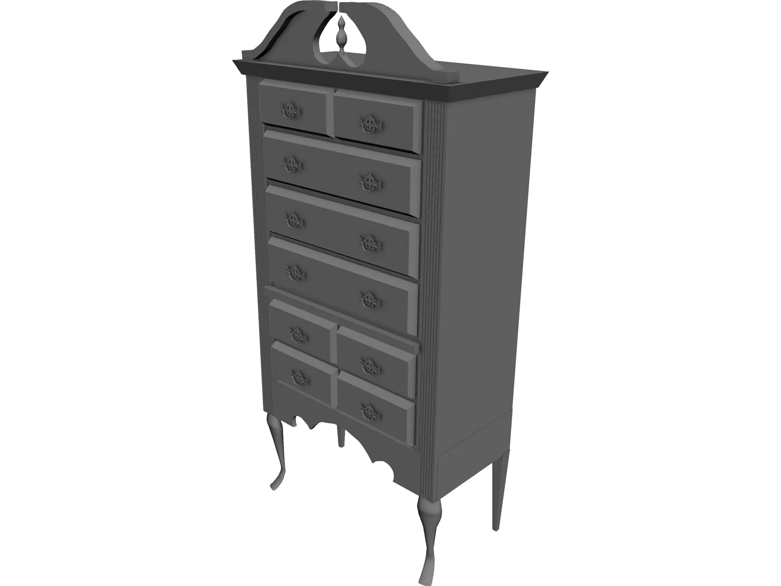 Highboy Furnished 3D Model main preview