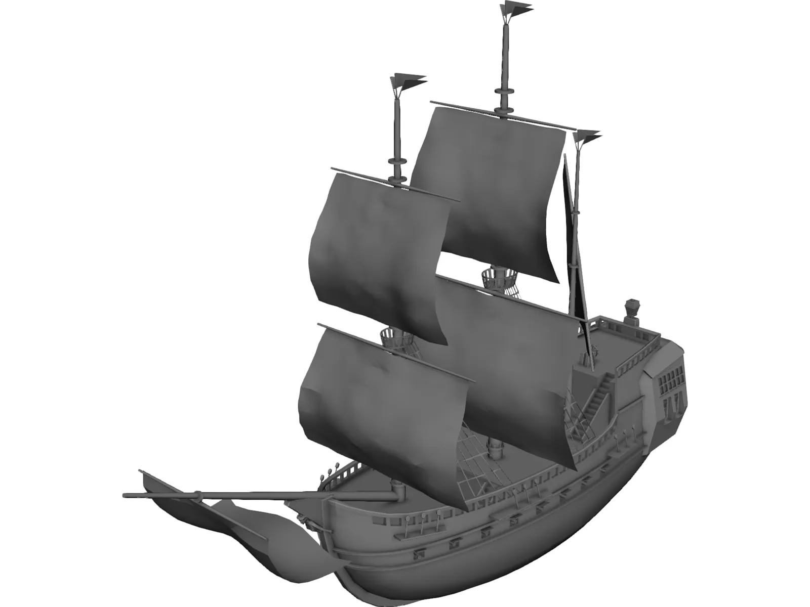 Galleon 3D Model main preview