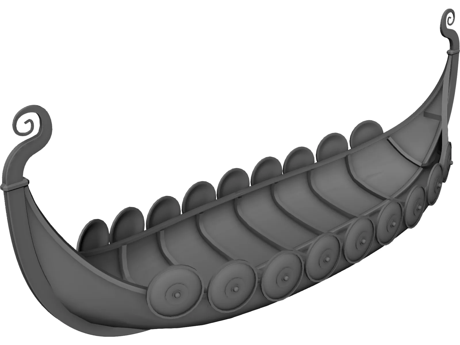 Viking Ship 3D Model main preview