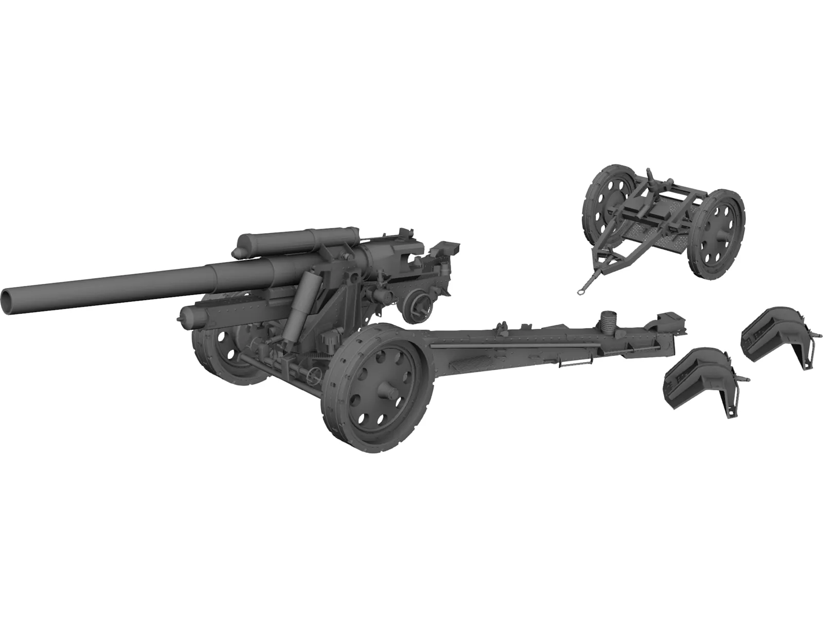 SFH-18 Military Cannon 3D Model main preview