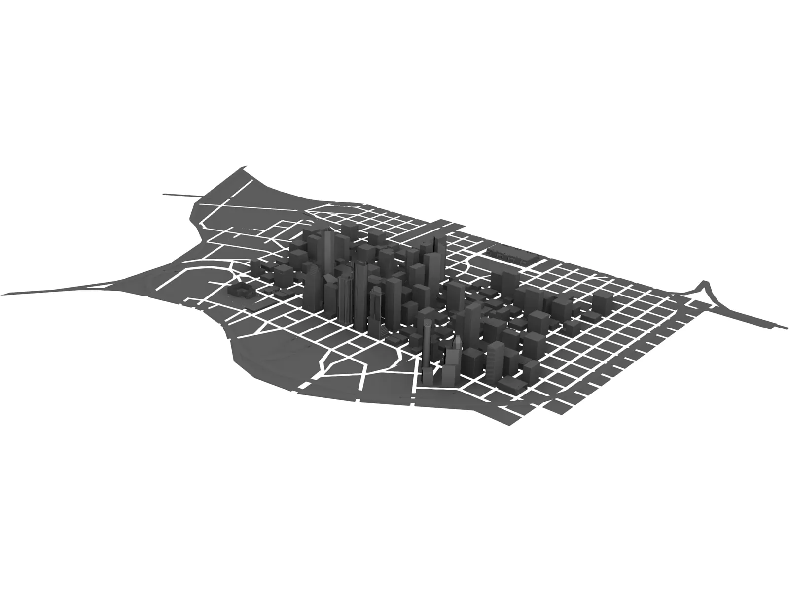 Houston Downtown 3D Model main preview
