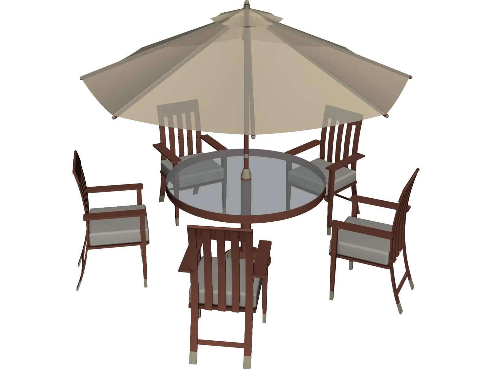 Table Set Patio 3D Model main preview