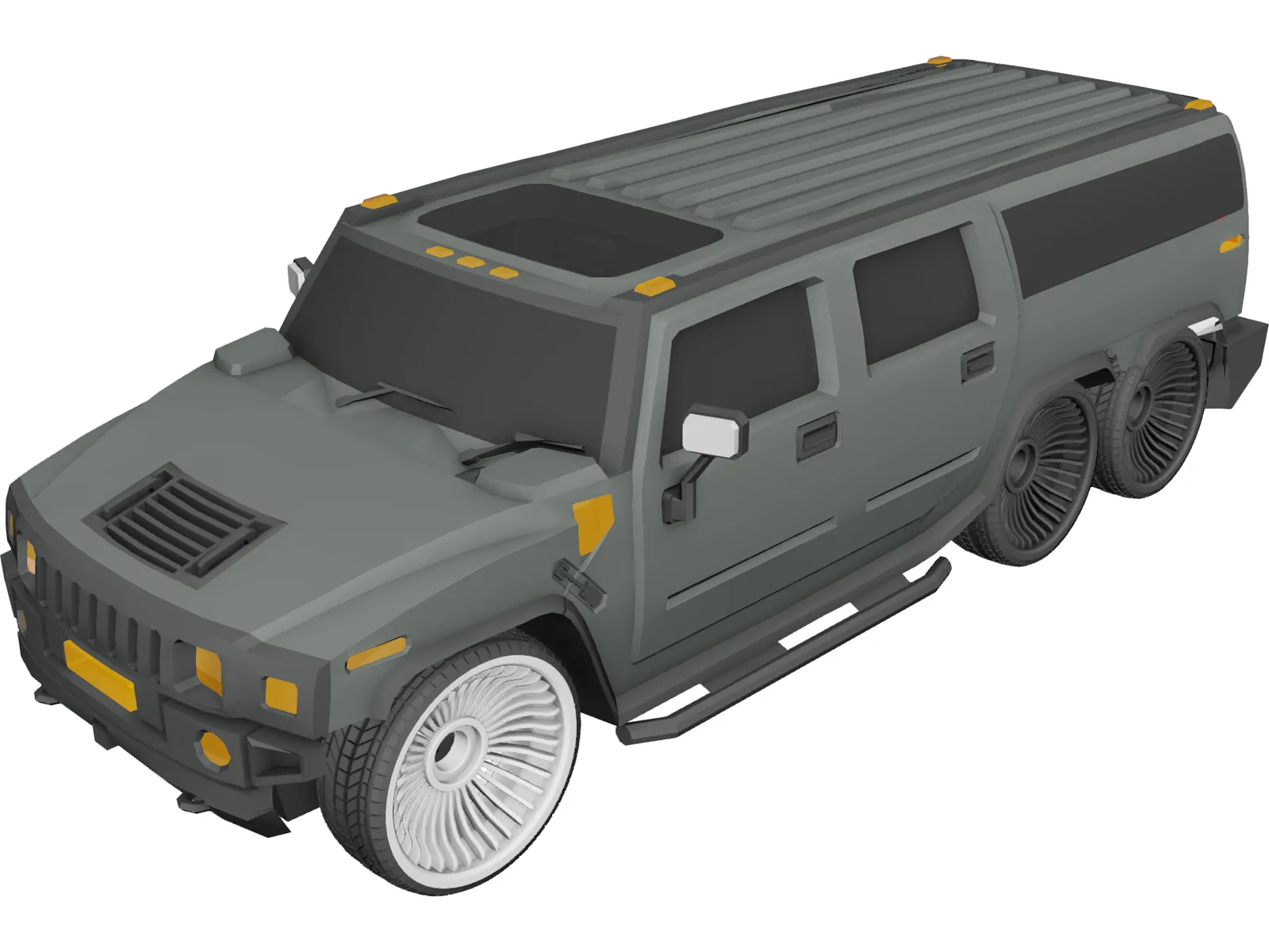 Hummer H2 Limo 3D Model main preview