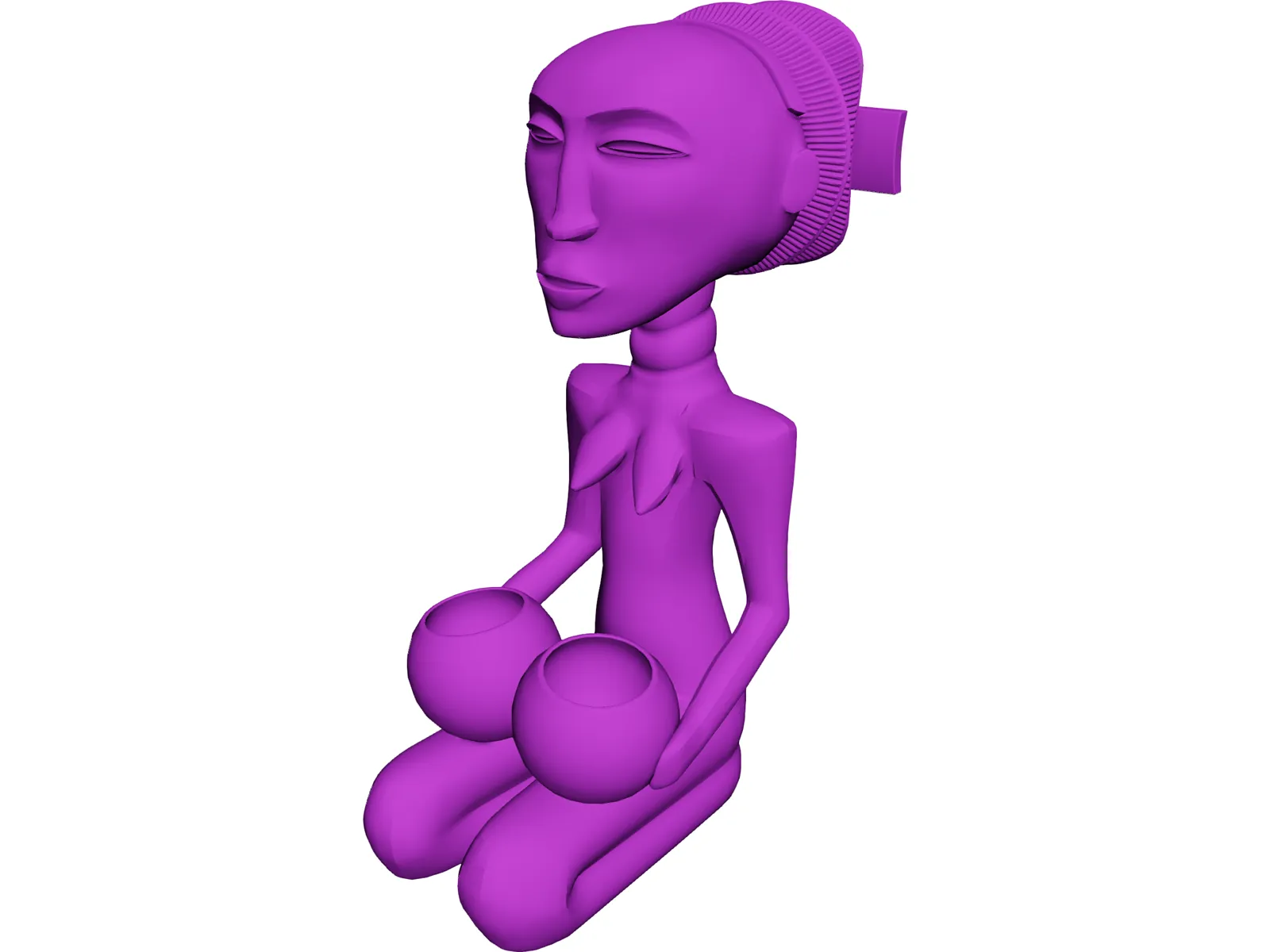Africa Women Statue 3D Model main preview