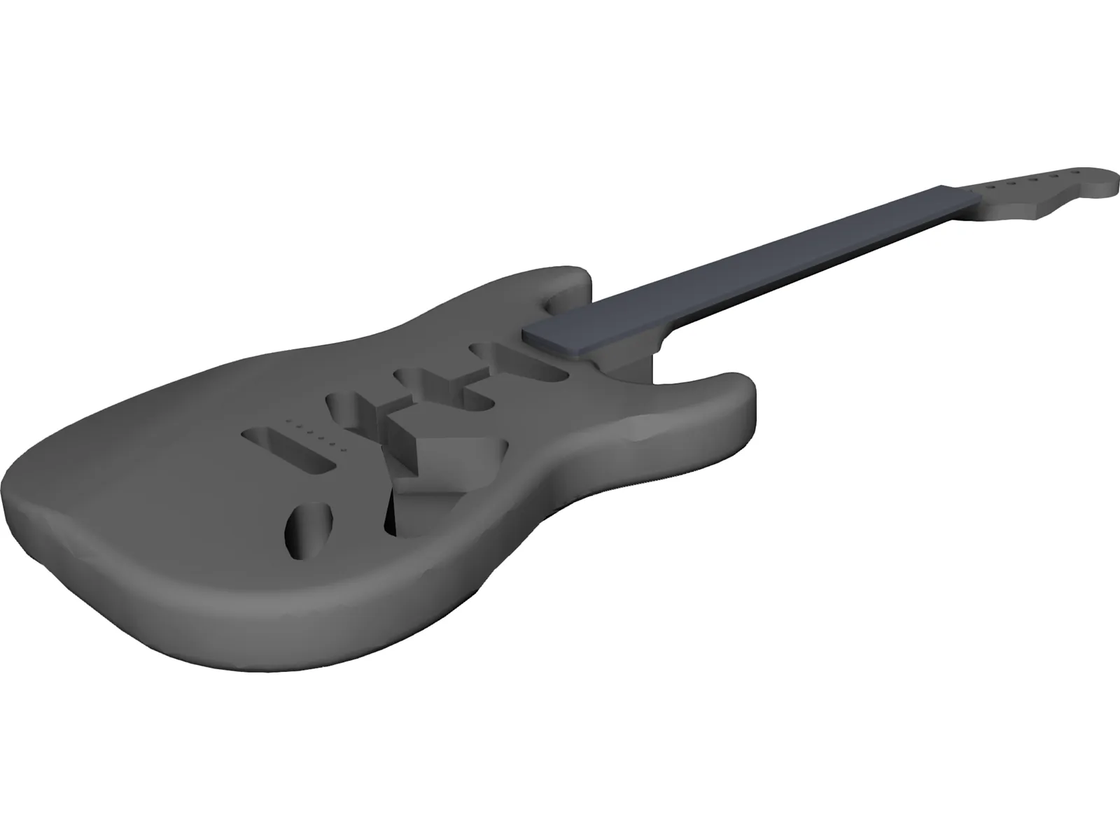 Fender Stratocaster Guitar Body 3D Model main preview