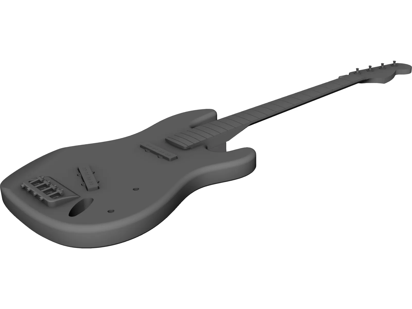 Fender Precision Bass Guitar Body 3D Model main preview