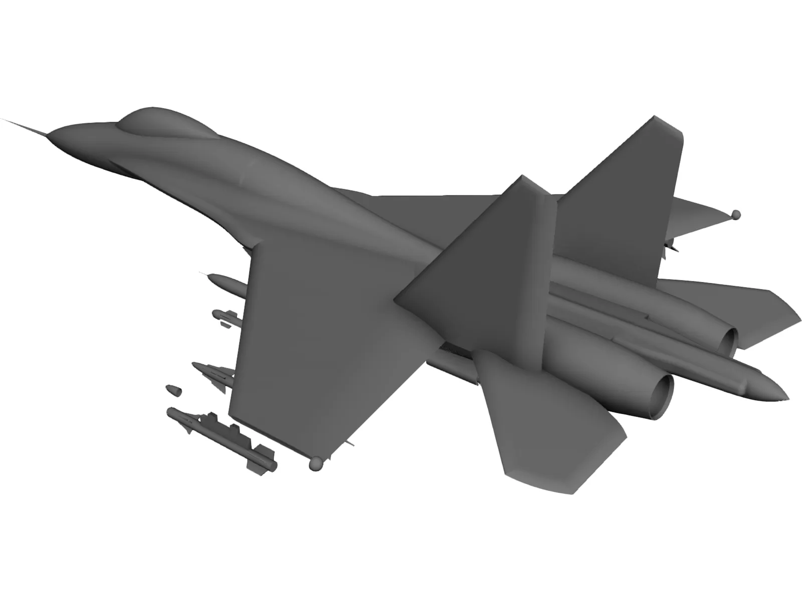 Sukhoi Su-27 Flanker 3D Model main preview