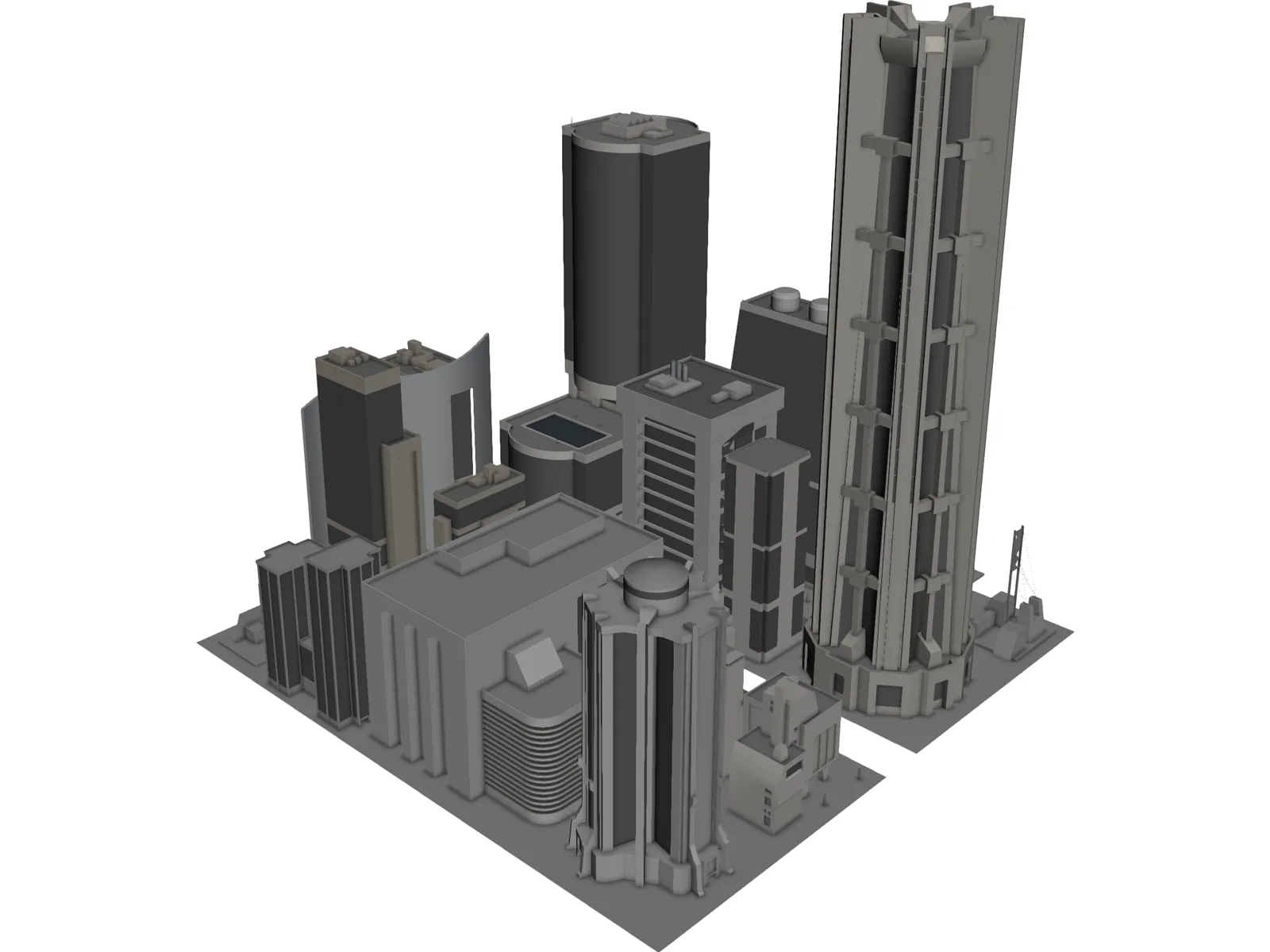 City Part Future Like 3D Model main preview