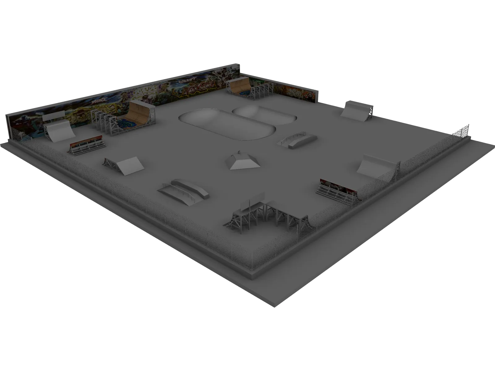 Skate Park 3D Model main preview