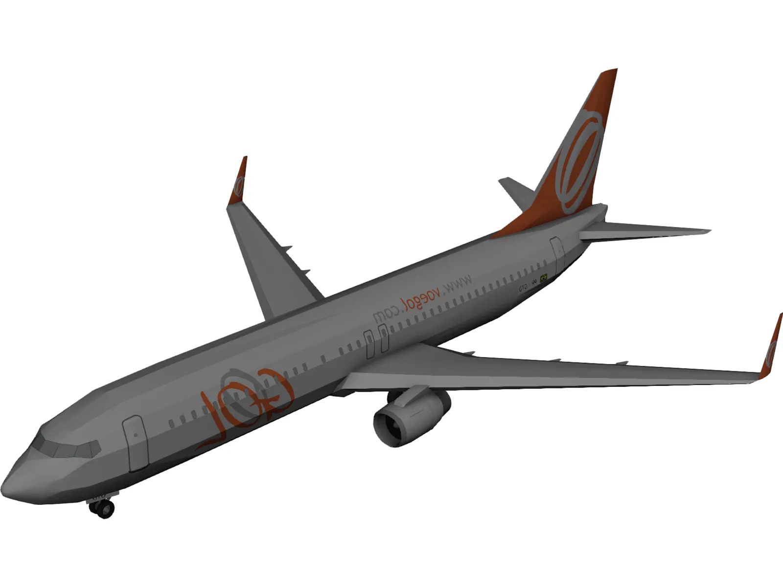 Boeing 737 GOL Brasil 3D Model main preview