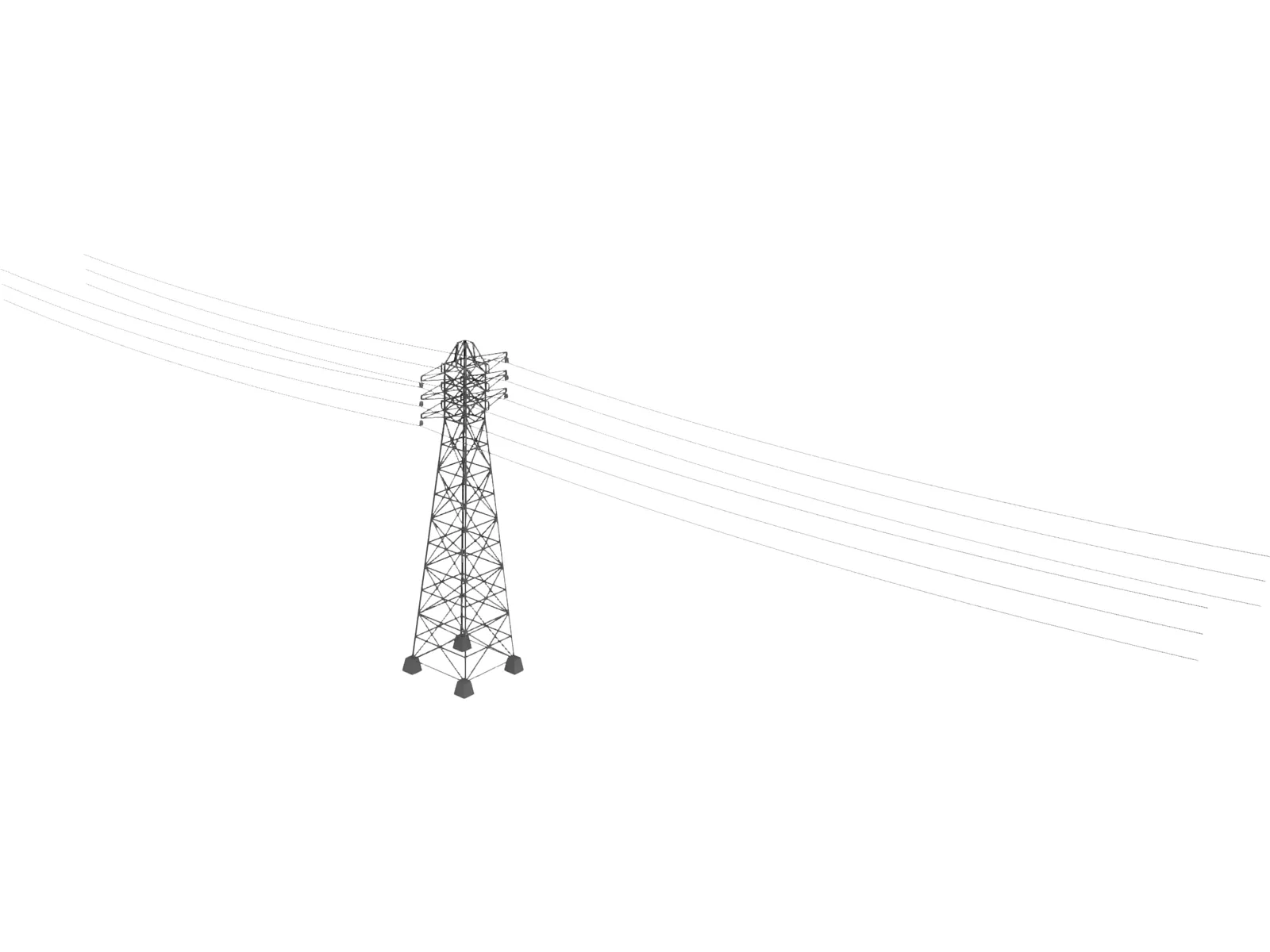 Power Lines 3D Model main preview