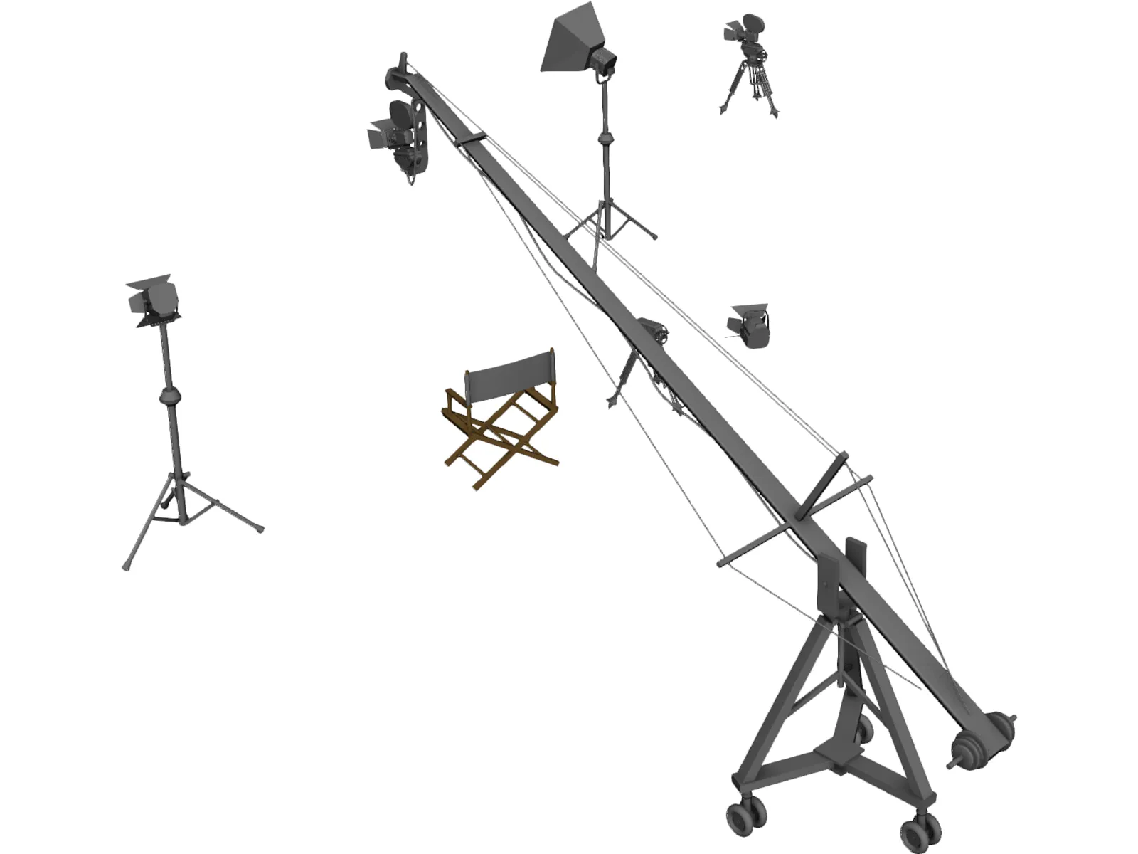 Studio Set Cameras 3D Model main preview