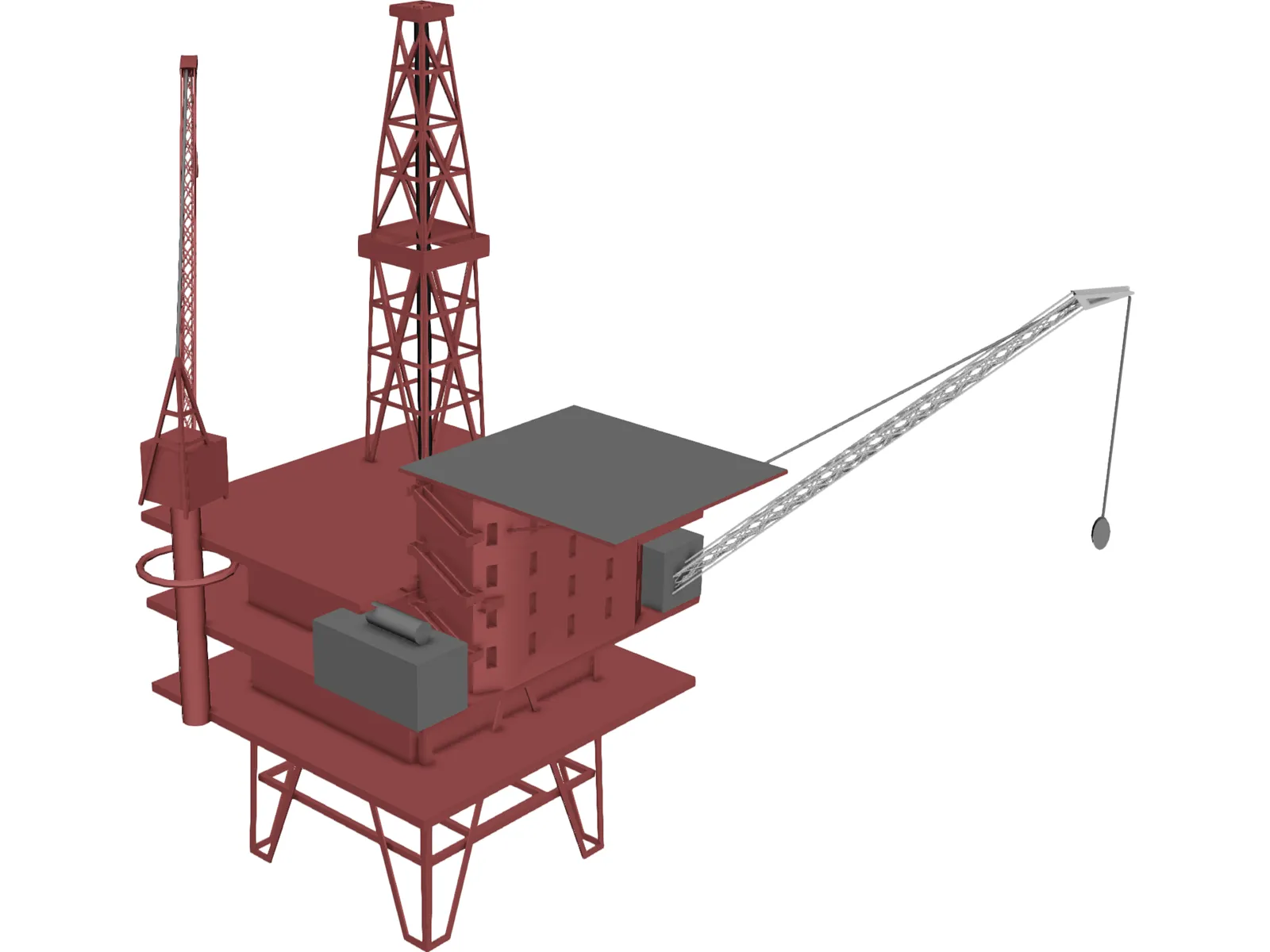 Oil Rig Sea 3D Model main preview