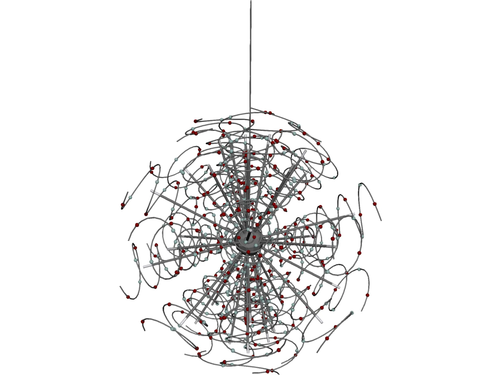 Outburst Crystal and Halogen Chandelier 3D Model main preview