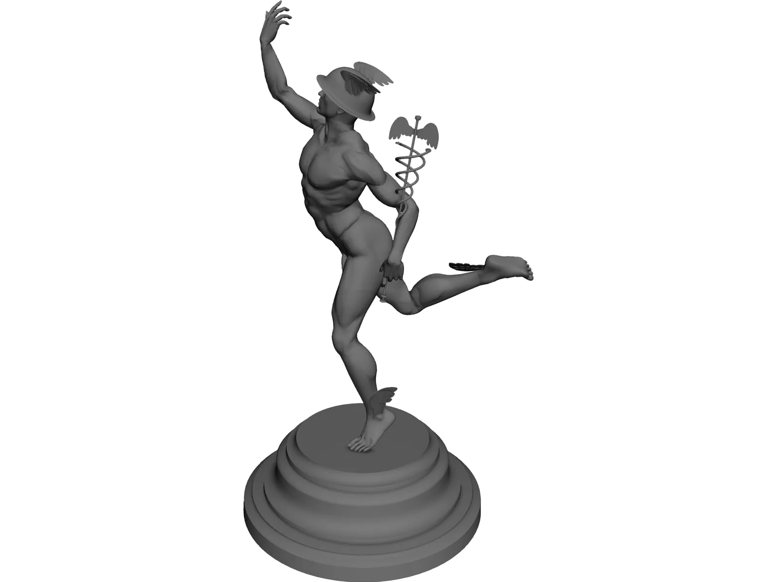 Hermes statuette 3D Model main preview