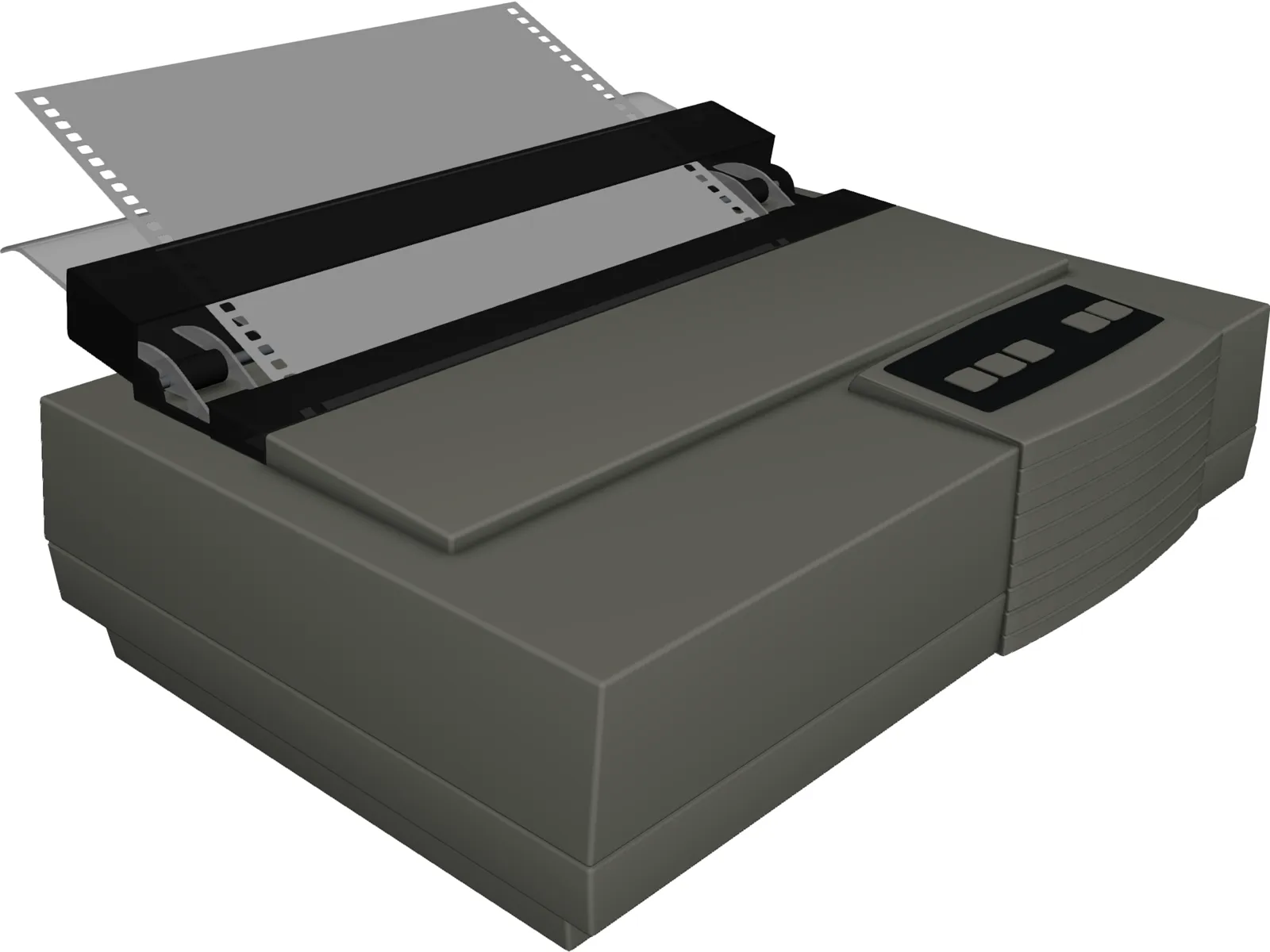 Dot matrix printer 3D Model main preview