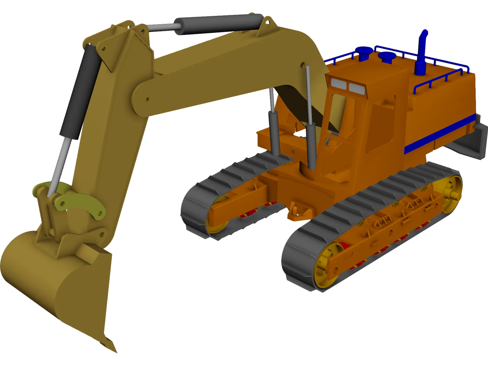 Excavator 3D Model main preview