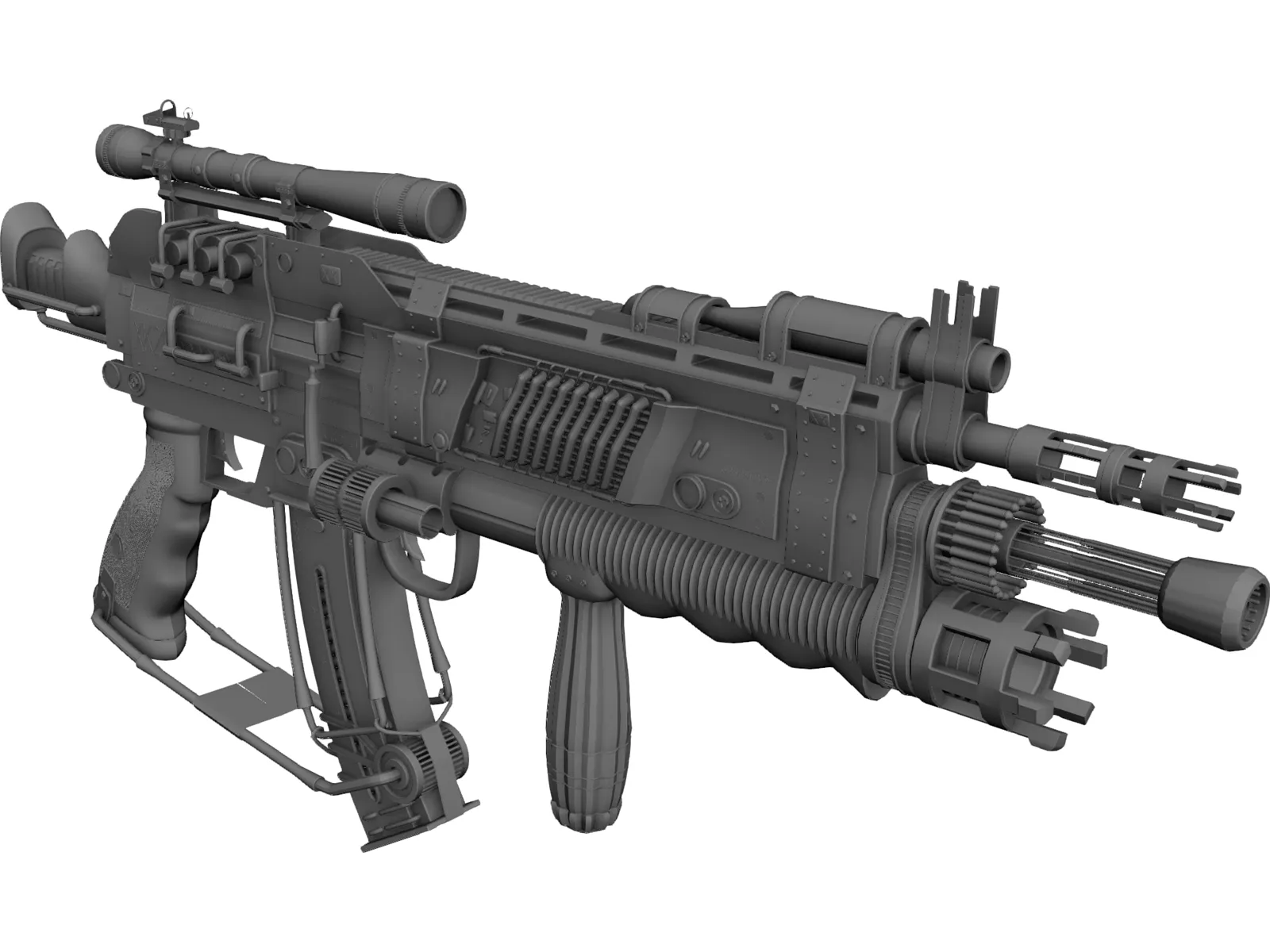Gun 3D Model main preview