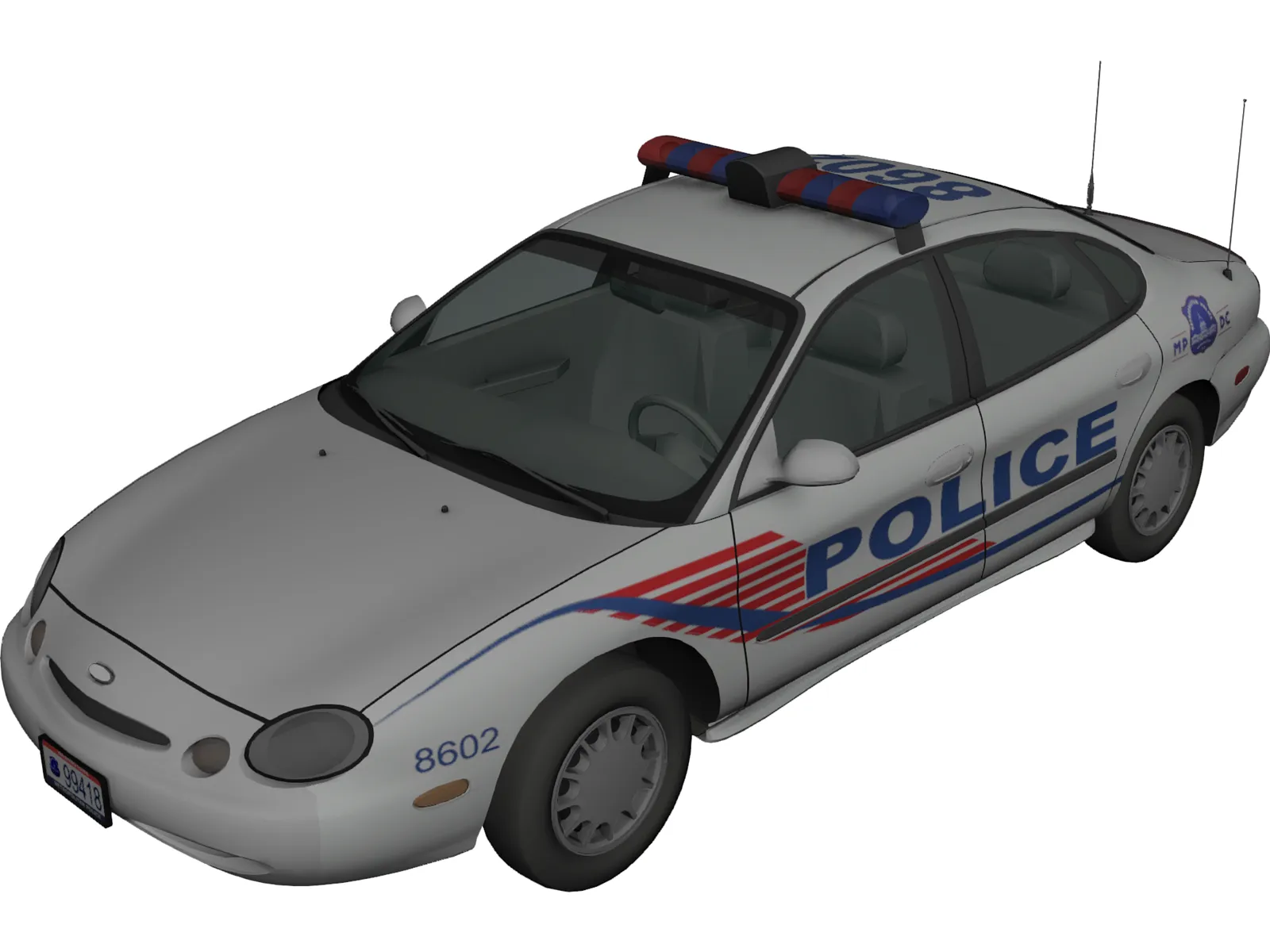 Ford Taurus Police 3D Model main preview