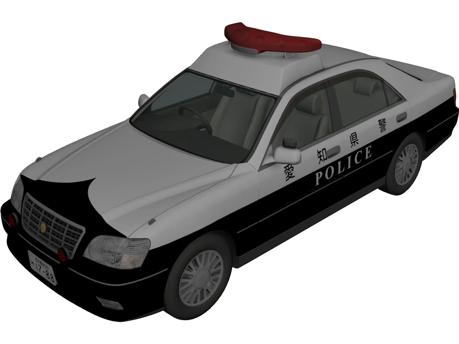 Toyota Crown Police 3D Model main preview