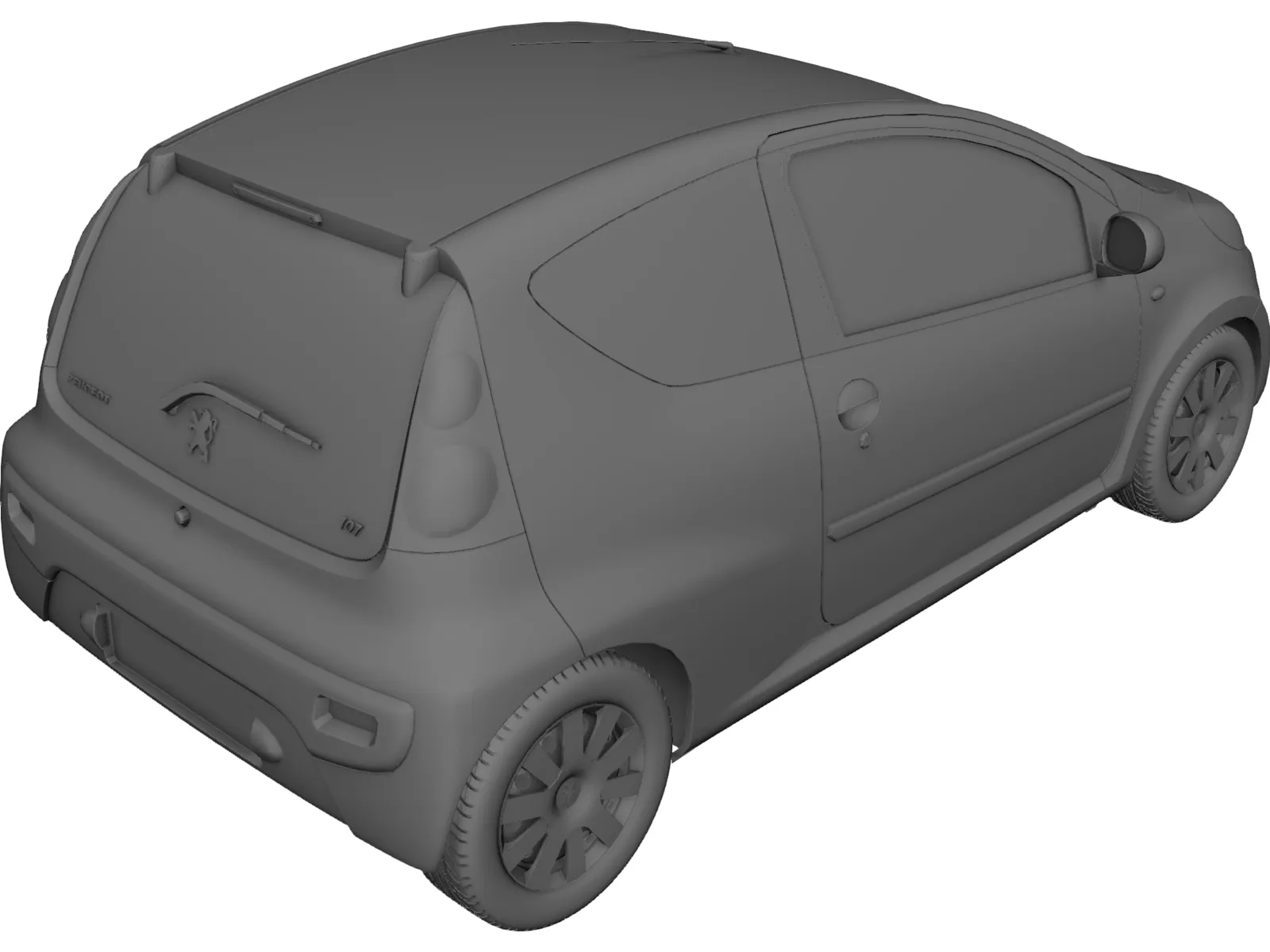Peugeot 107 3D Model main preview