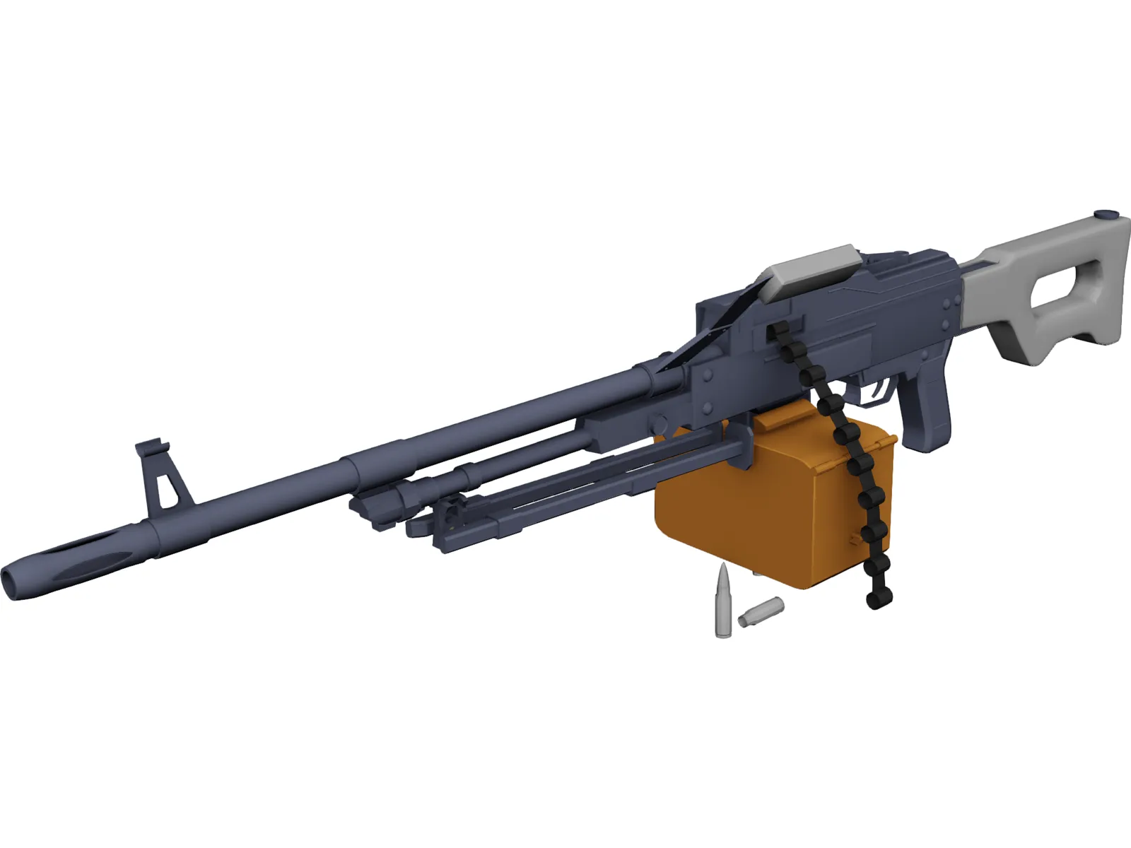 Kalashnikov Hand Machinegun 3D Model main preview