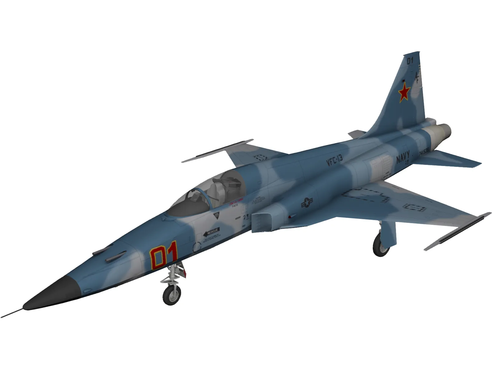 Northrop F-5E Tiger II 3D Model main preview