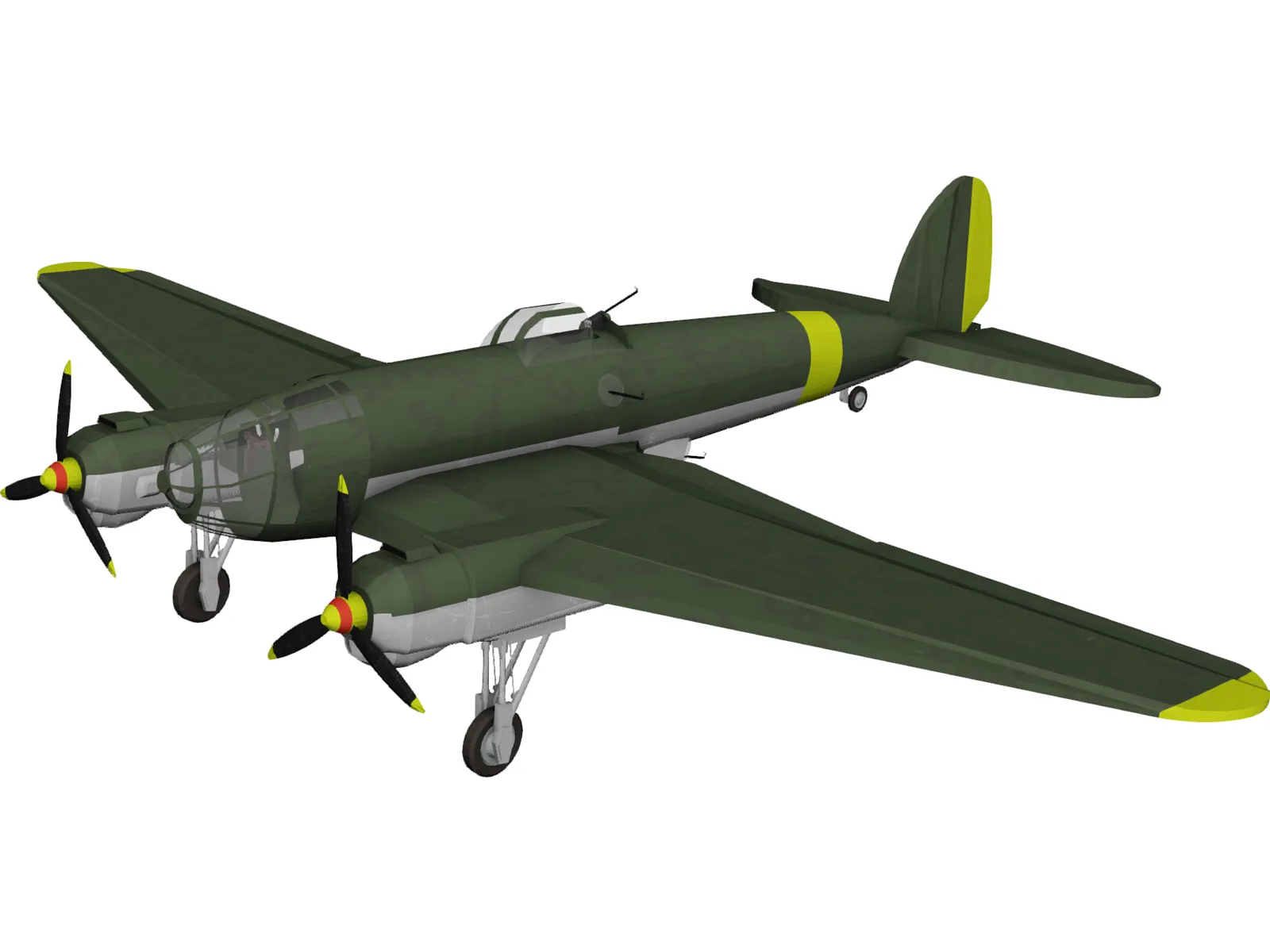 Heinkel He 111 Medium Bomber 3D Model main preview