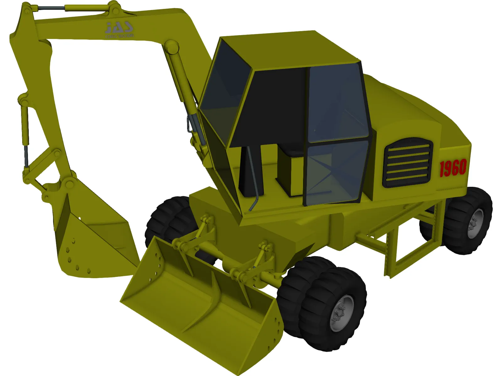 Excavator 1960 3D Model main preview