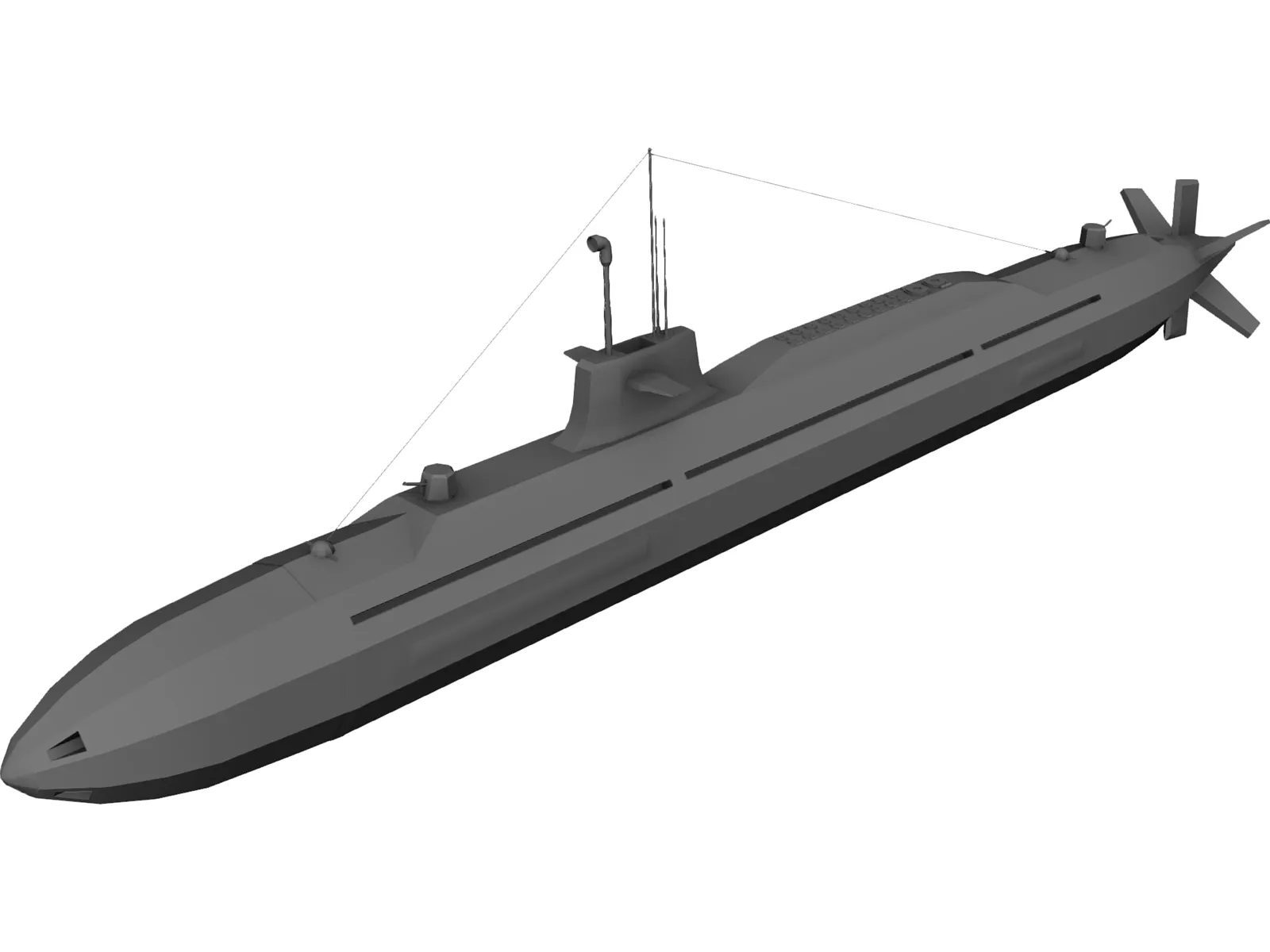 Submarine 3D Model main preview