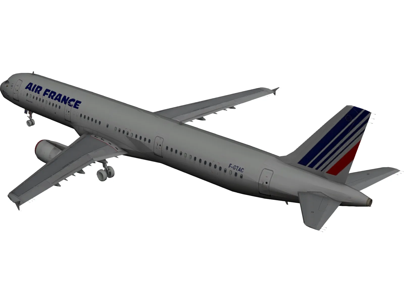 Airbus A321 Air France 3D Model main preview
