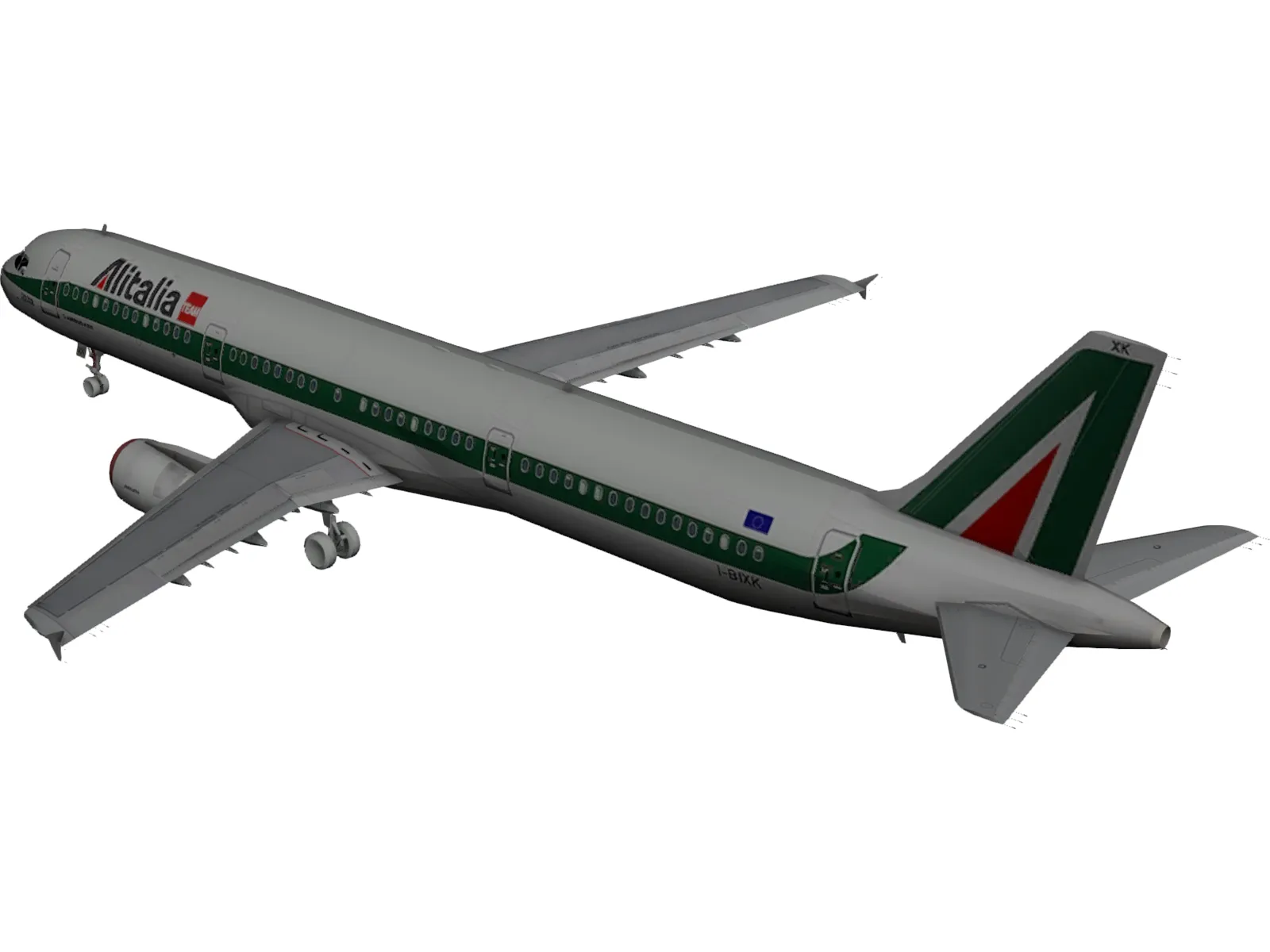 Airbus A321 Alitalia 3D Model main preview