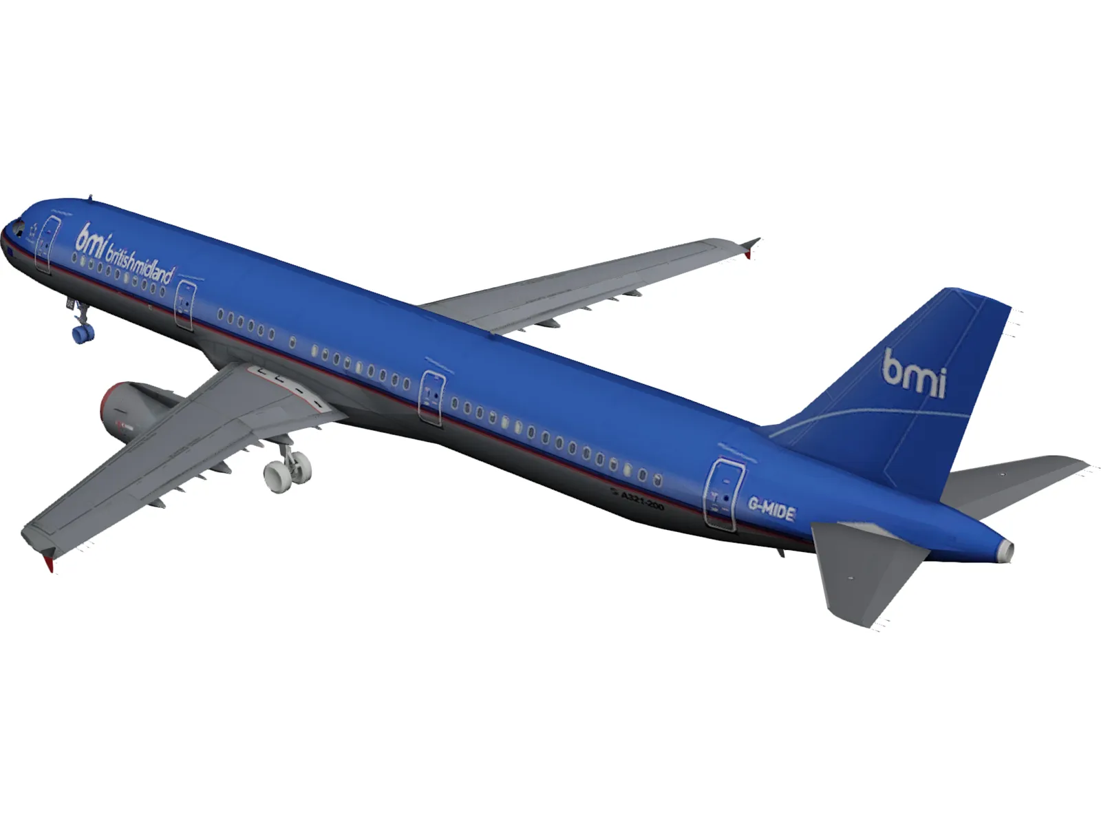 Airbus A321 British Midland 3D Model main preview