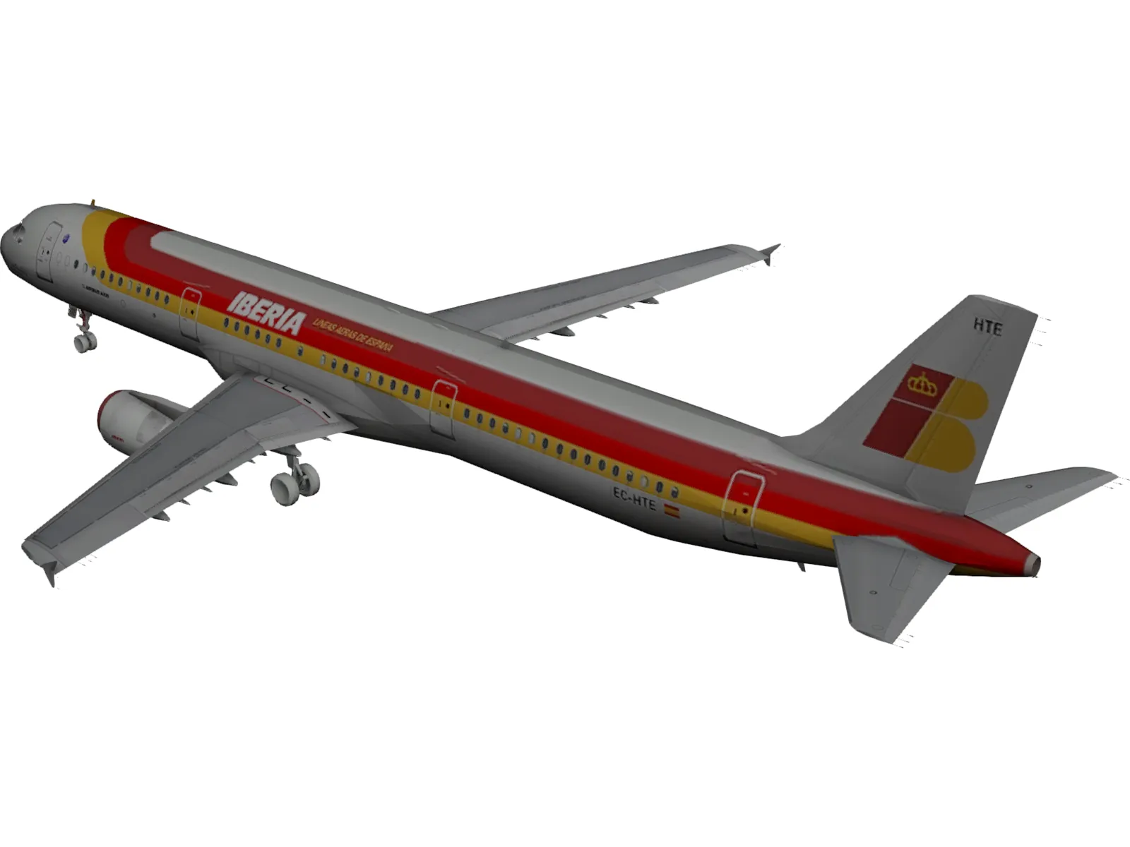 Airbus A321 Iberia 3D Model main preview