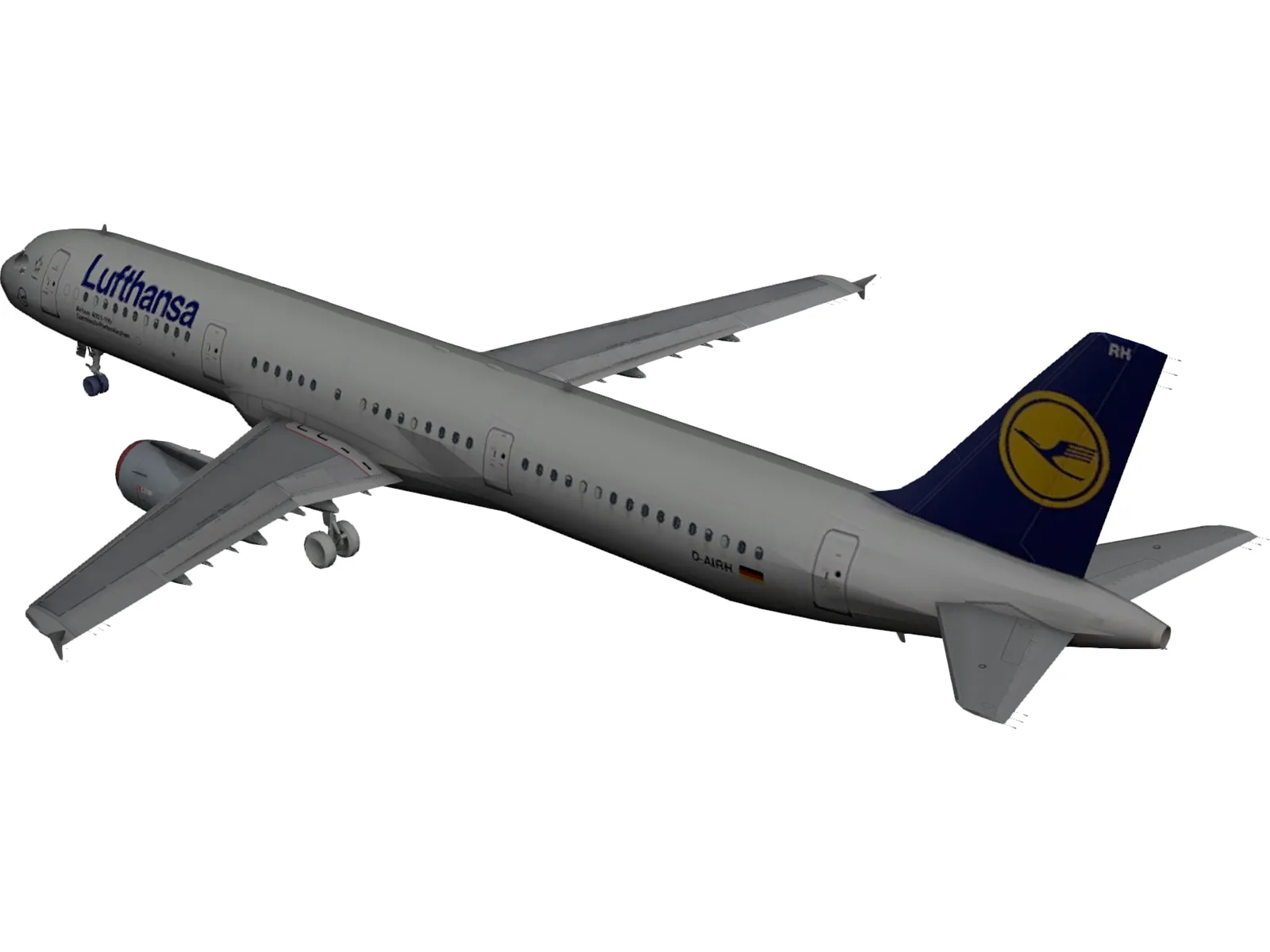 Airbus A321 Lufthansa 3D Model main preview
