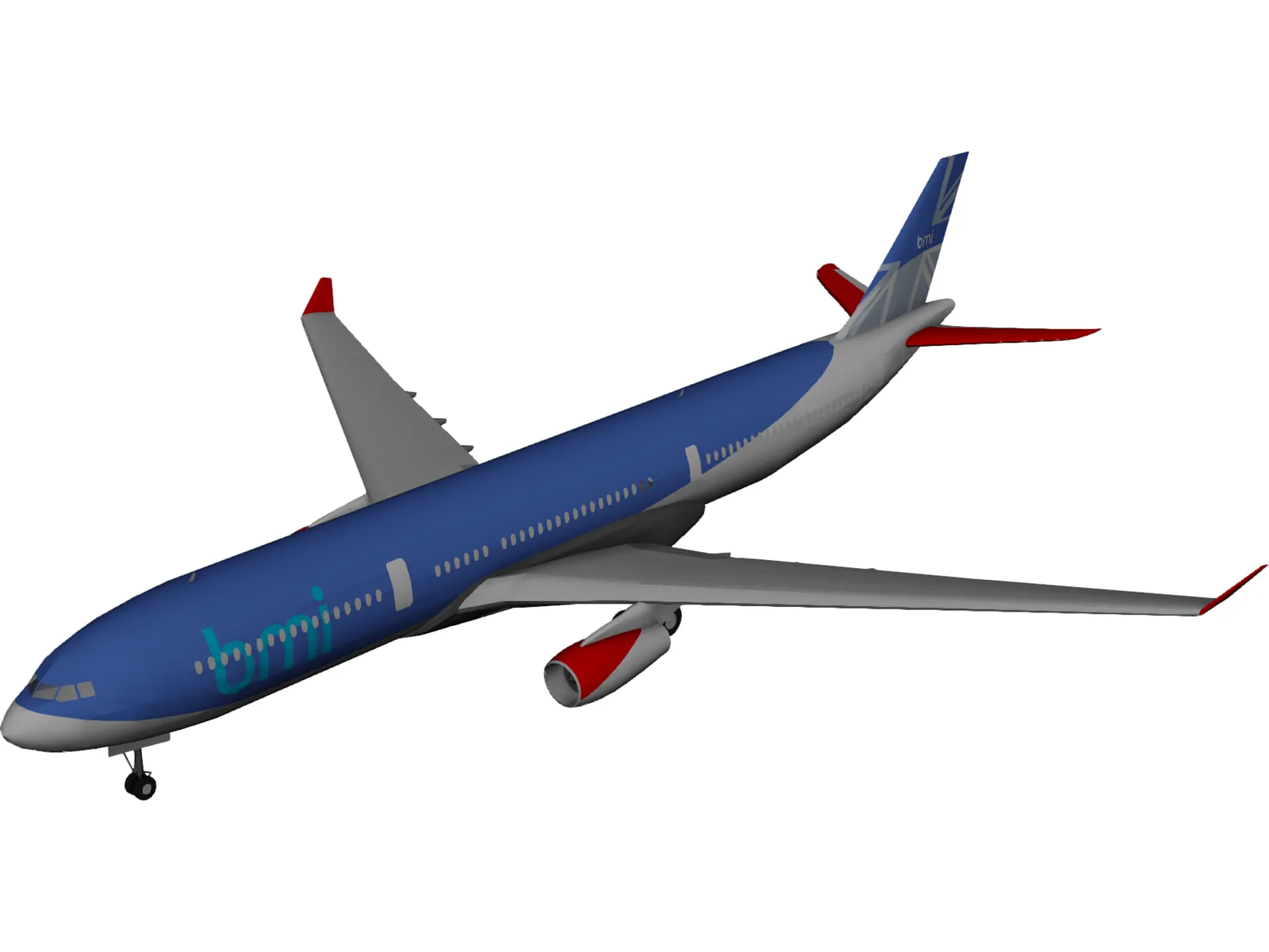 Airbus A330 BMI 3D Model main preview