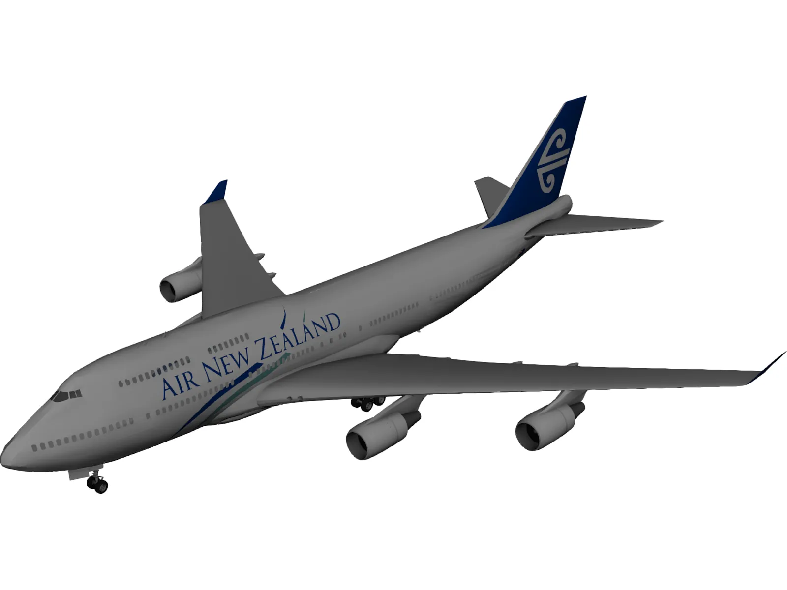 Boeing 747-400 Air New Zealand 3D Model main preview