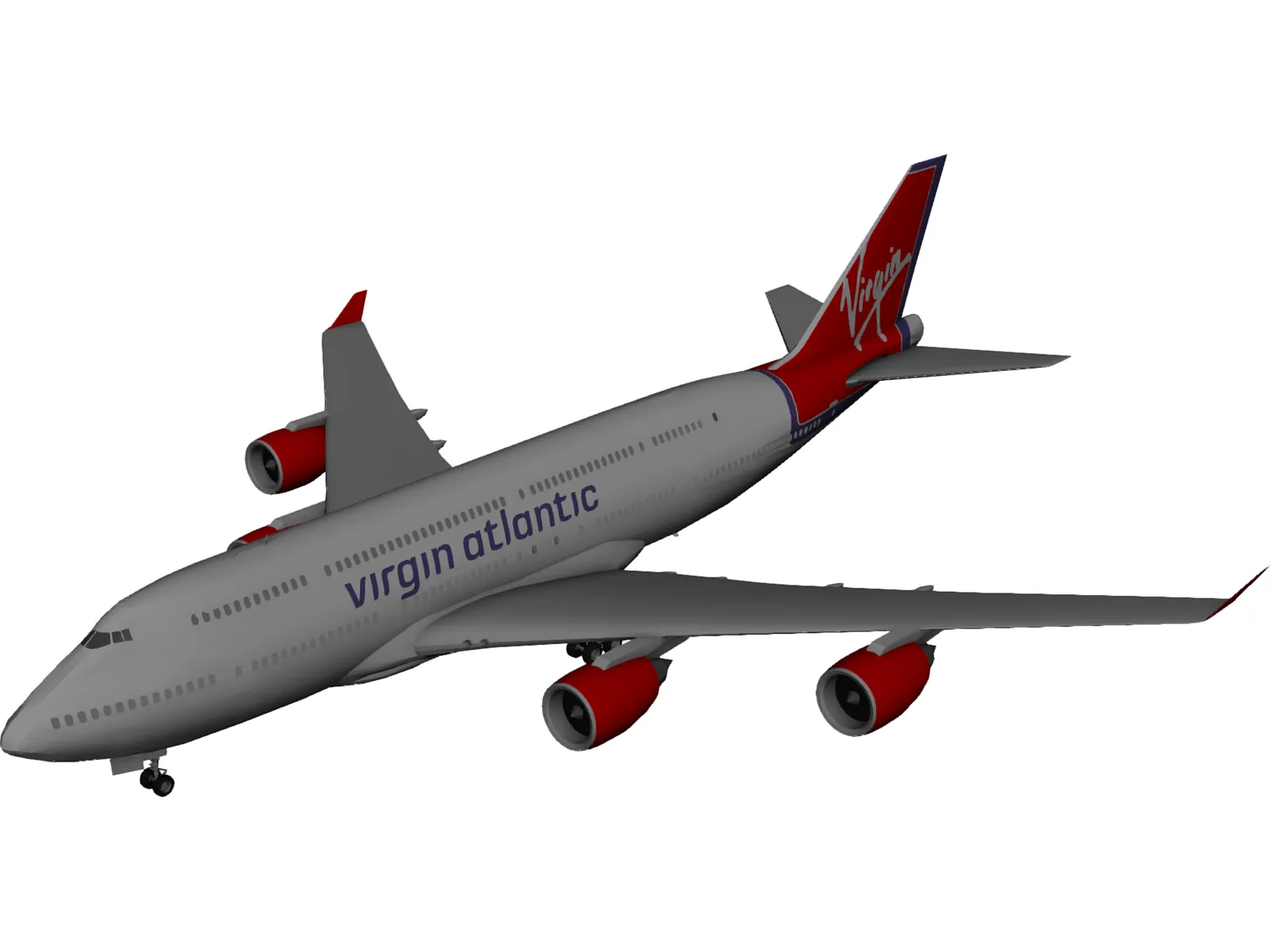 Boeing 747 Virgin Atlantic 3D Model main preview