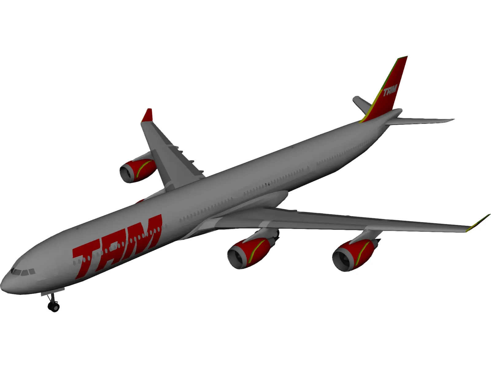 Airbus A340-600 TAM 3D Model main preview