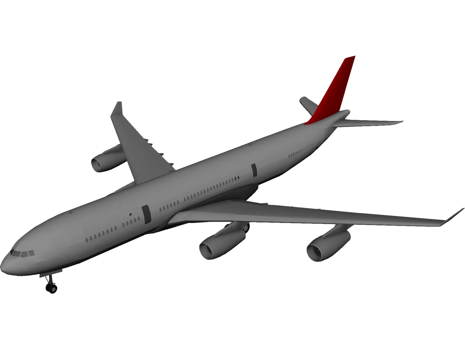 Airbus A340-600 3D Model main preview