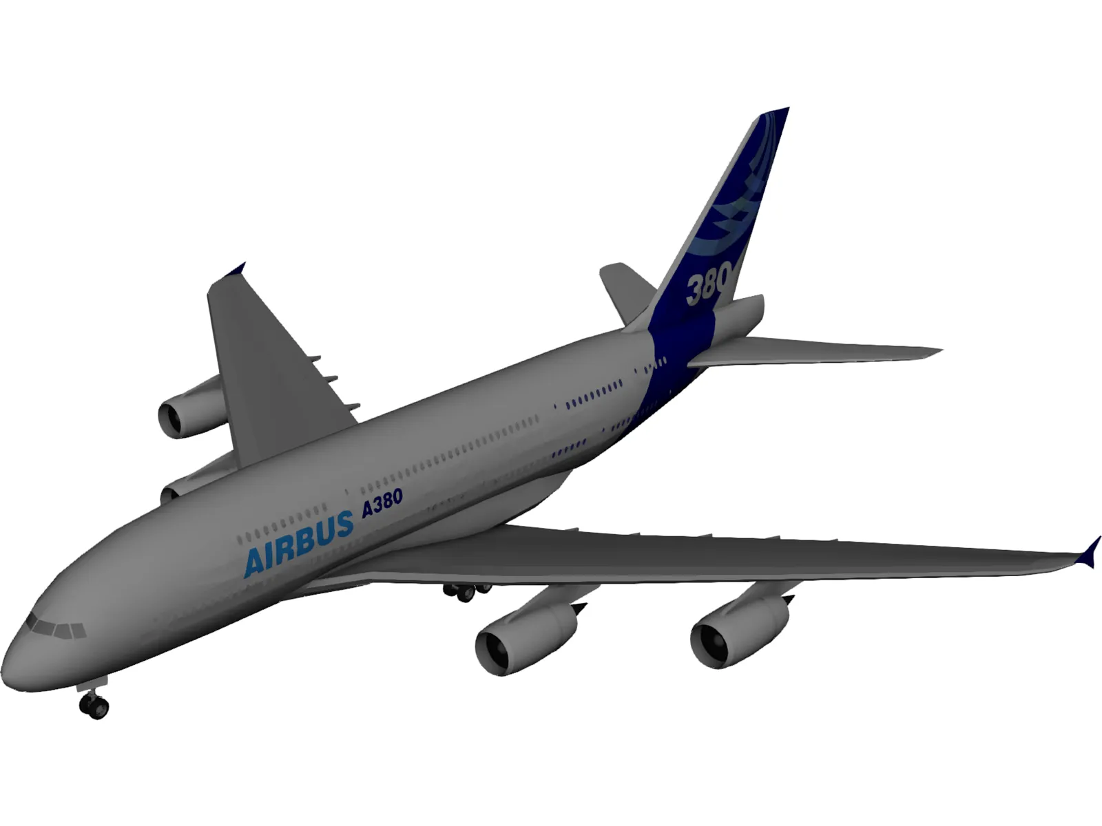 Airbus A380 3D Model main preview