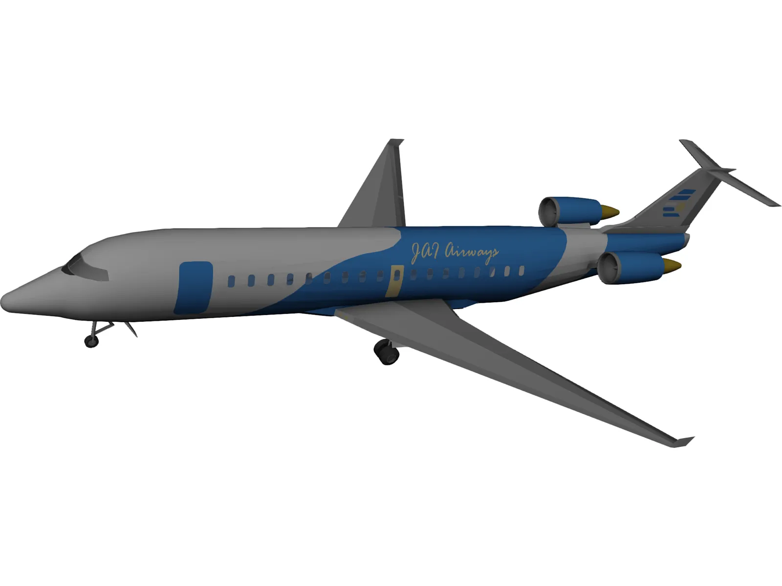 Bombardier CRJ-100 Jazz Airways 3D Model main preview