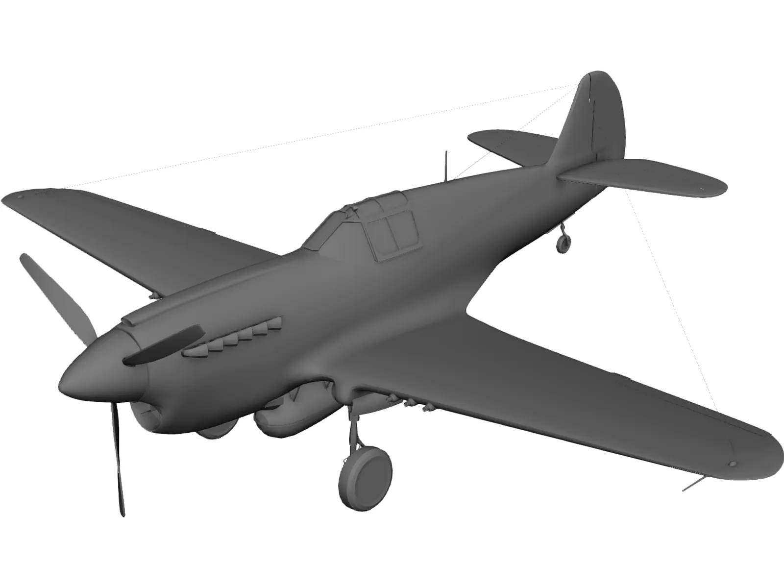 Curtiss P-40 3D Model main preview